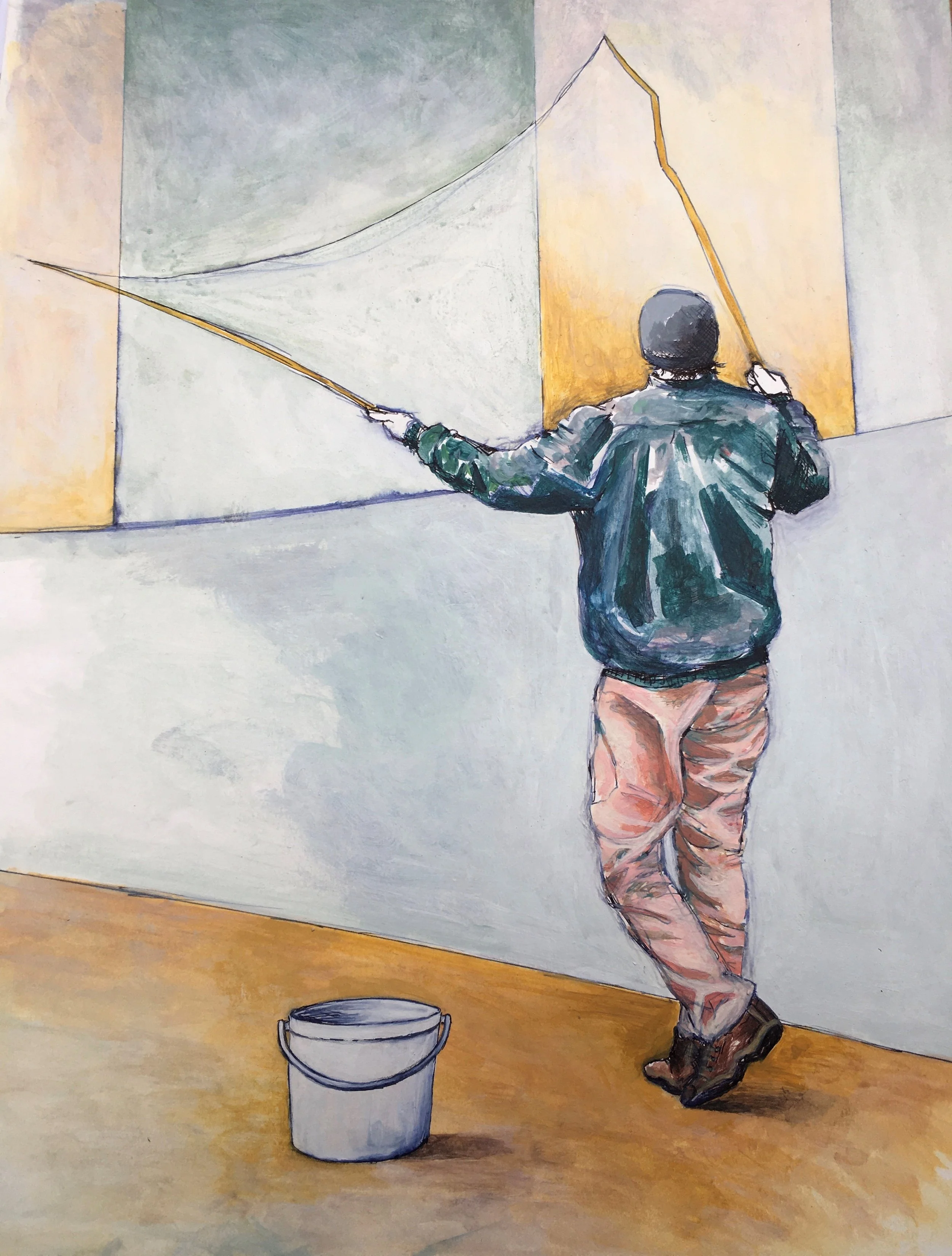 Bubble Man. Acrylic on paper.