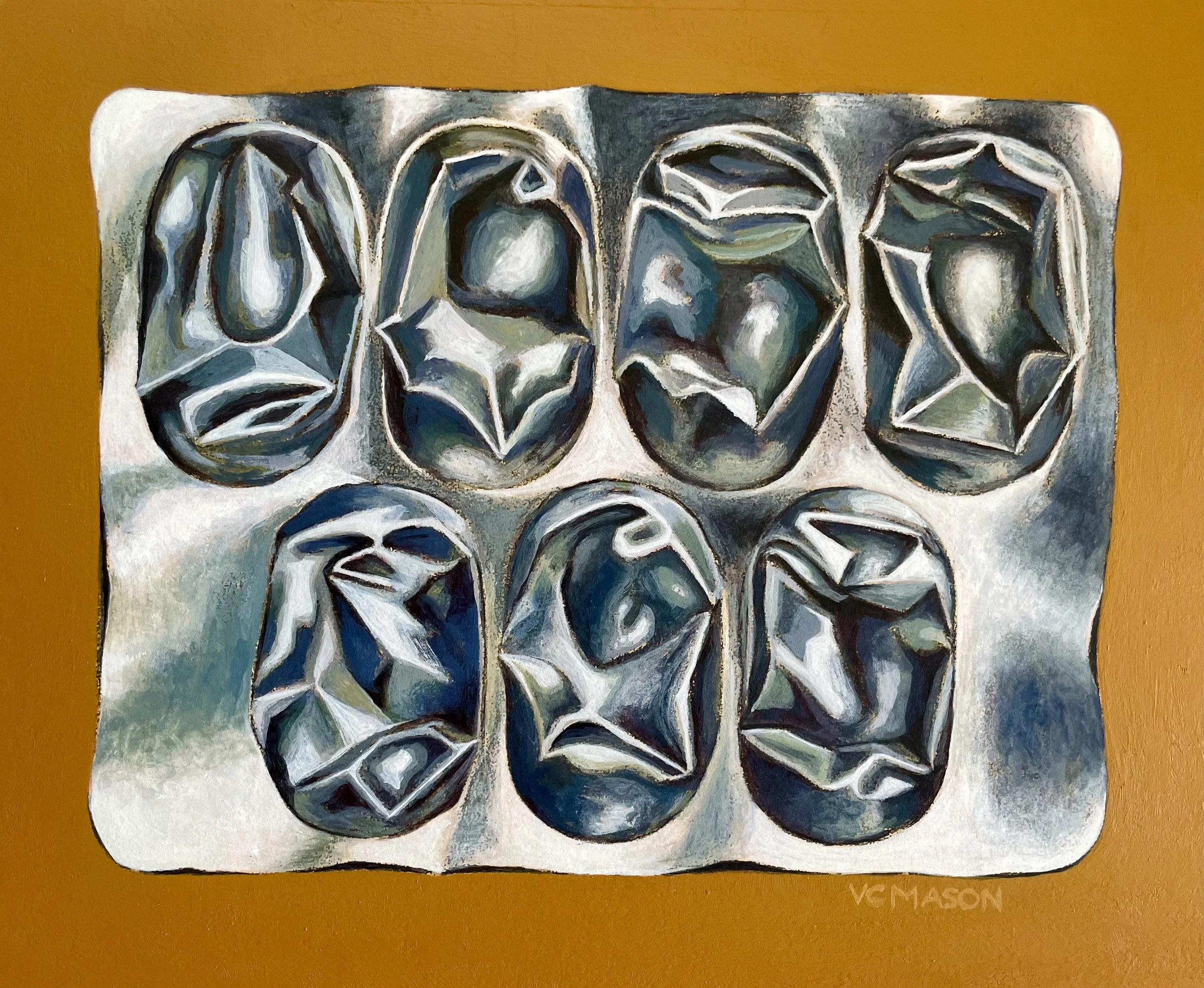 Blister Pack 2025. Acrylic on paper 29 x 22cm