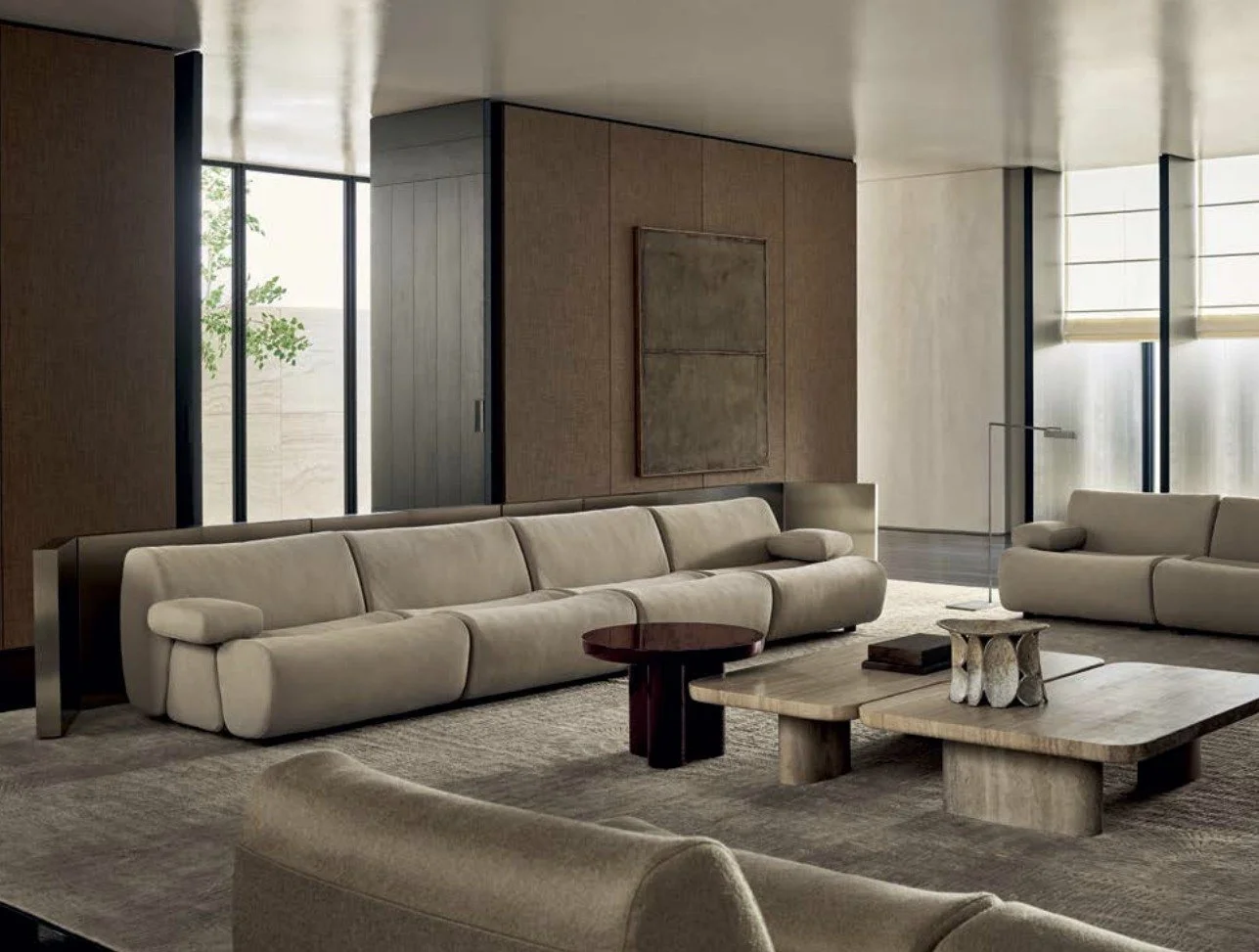 An interior take on a new level of character when heritage influence is combined with contemporary expression. The Ernest sofa by @poliform_official draws from the intimacy of private members&rsquo; lounges, translating that atmosphere into a design 