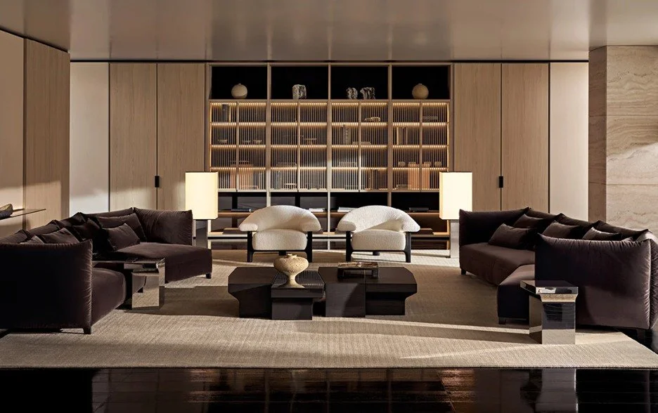 Sculptural restraint for contemporary living. The Joan coffee tables by @poliform_official, conceived by Jean-Marie Massaud, represent minimalism at its most refined. Steel, lacquer, and natural wood converge in compositions that anchor Naples living