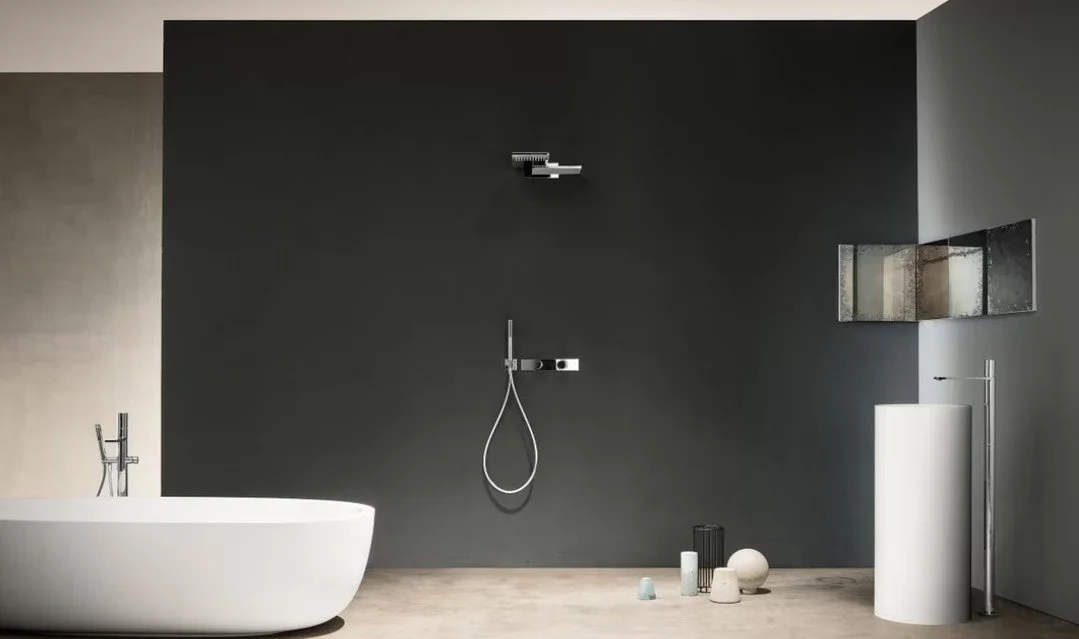 The Milano collection by @fantini_official demonstrates how faucet design can transcend function to become sculptural presence. Its distinguishing geometric outline creates a graphic statement that feels both futuristic and timeless&mdash;sleek lines