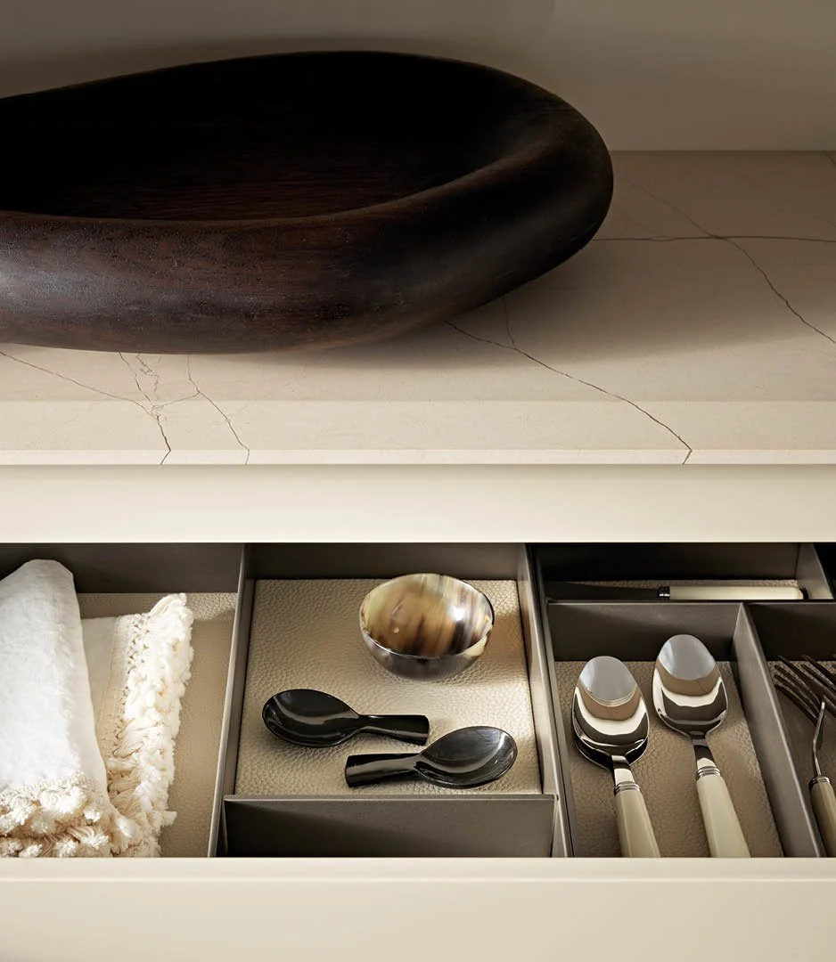 Curved lines soften architectural volumes. The Duke sideboard by @poliform&mdash;designed by Jean-Marie Massaud&mdash;pays homage to Italian cabinetmaking tradition through contemporary interpretation. It pairs sculptural solidity with softened elega