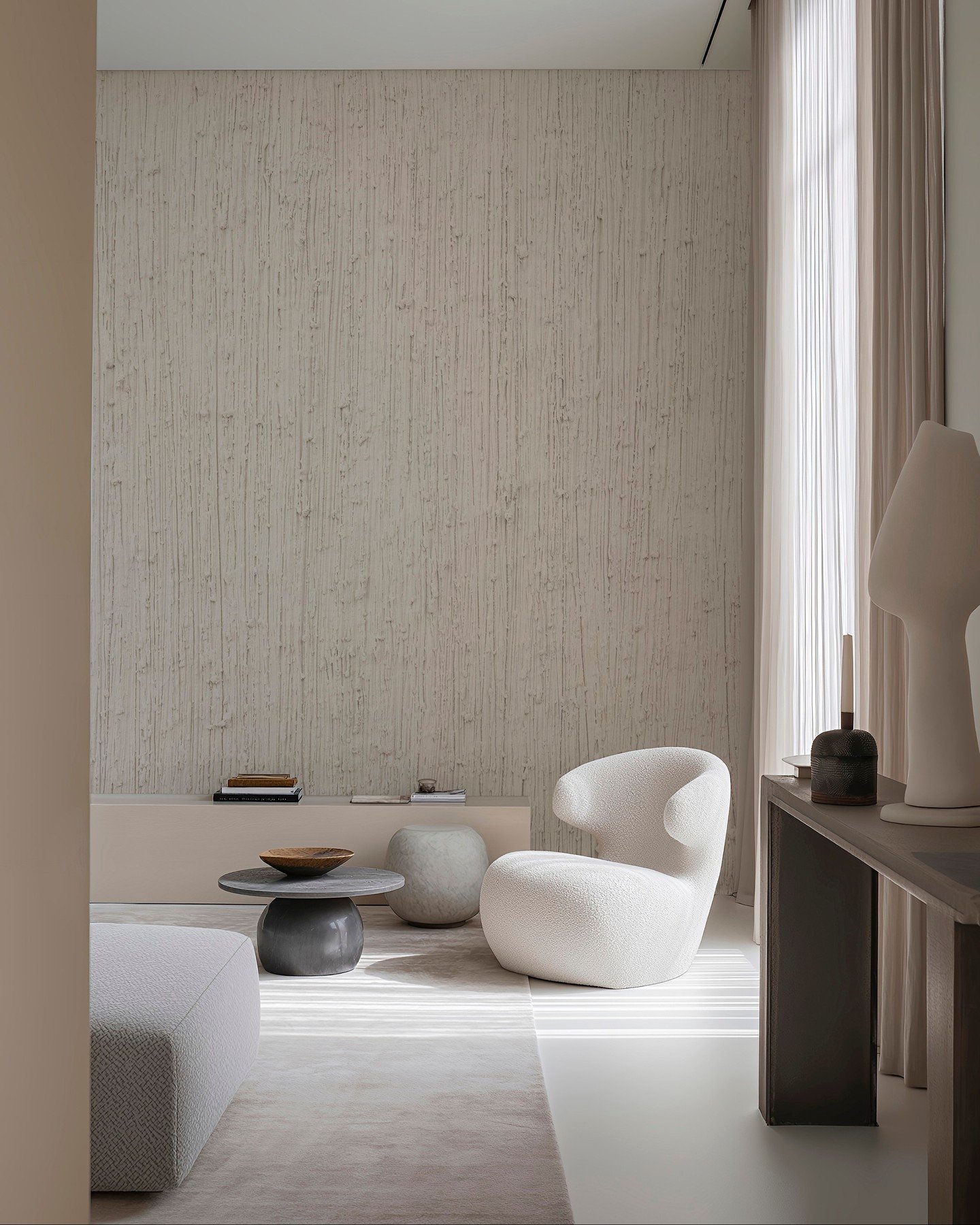 Wall treatment as material illusion. @Wallanddeco's Cast in Wax pattern replicates the luminous depth of wax-sealed surfaces through digital printing on d.ecodura&trade; substrate. Custom sizing ensures seamless alignment, so your wall dimensions bec