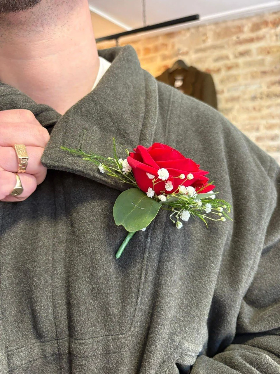 Classic rose buttonhole