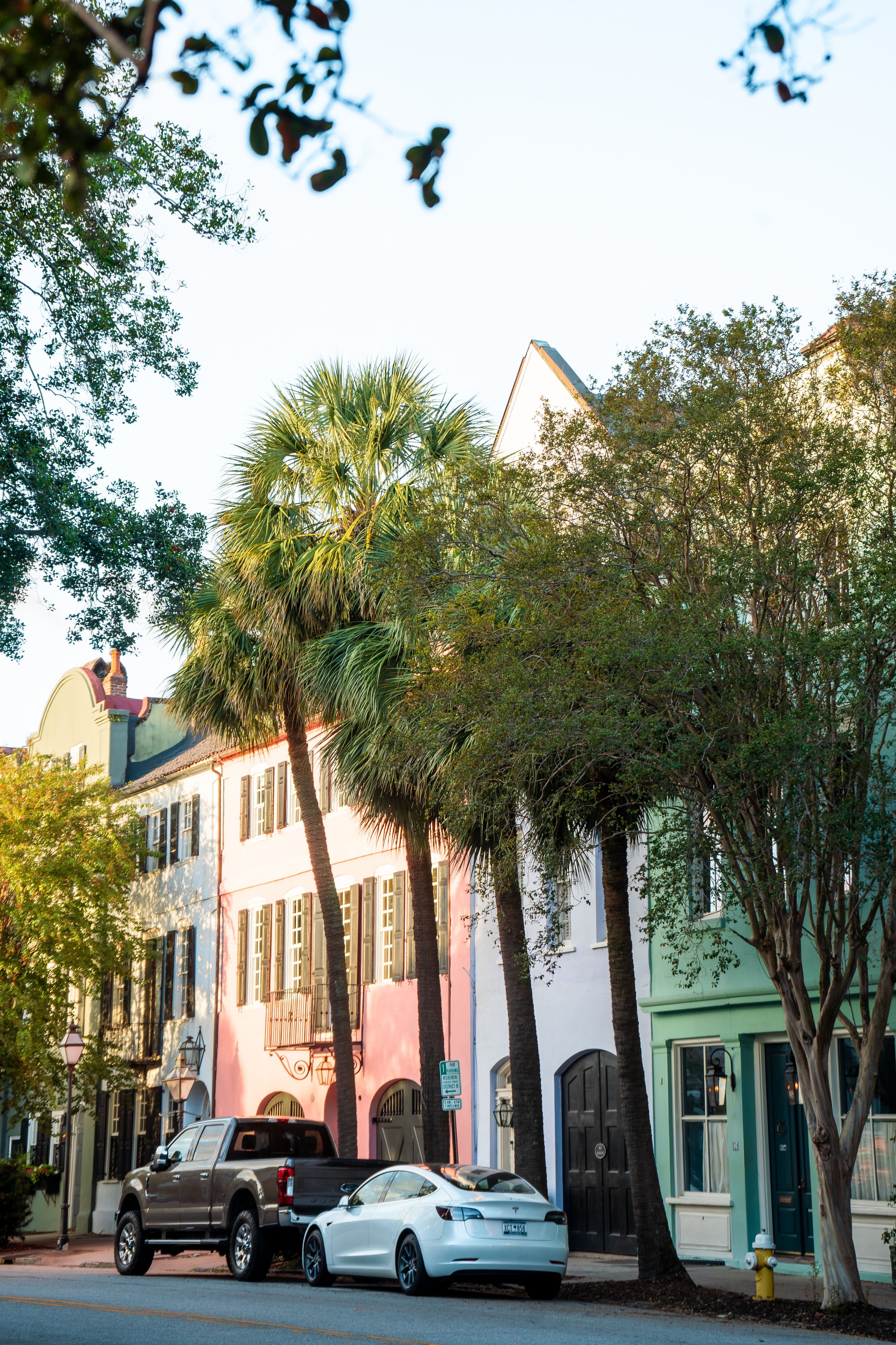 Historic Rainbow Row Street View - Charleston Engagement Spot