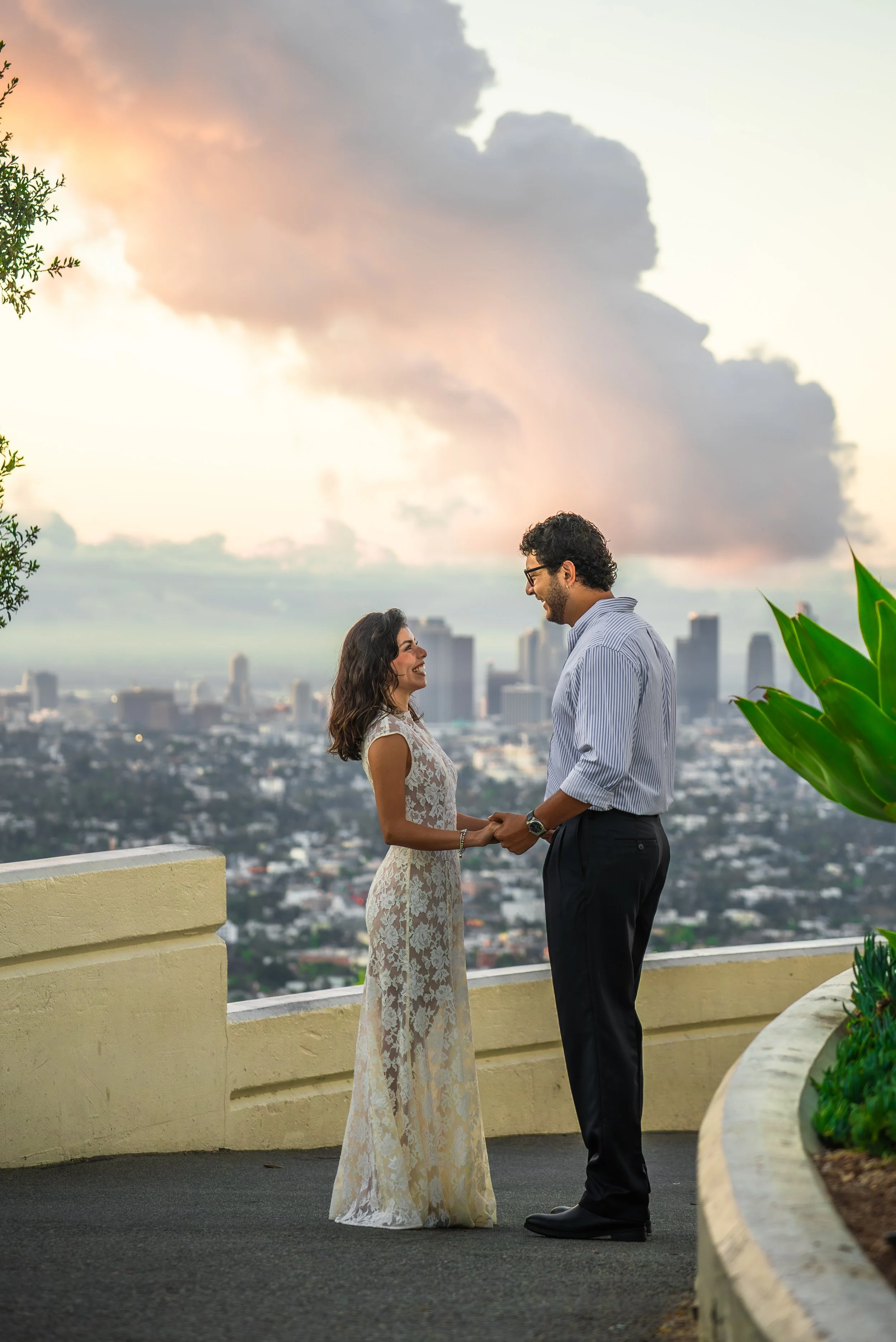 griffith-observatory-los-angeles-couples-session-facing-each-other.jpg