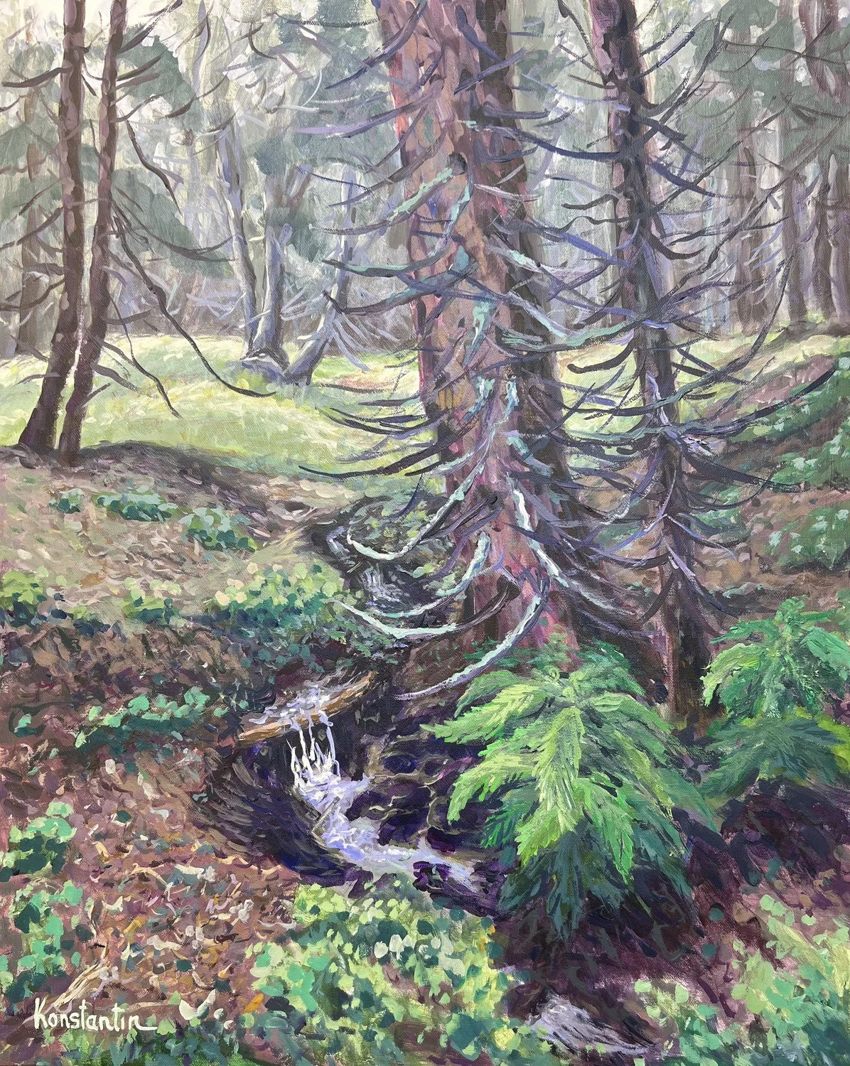  Woods in Sooke  
Acrylic on deep edge canvas 30"x24"