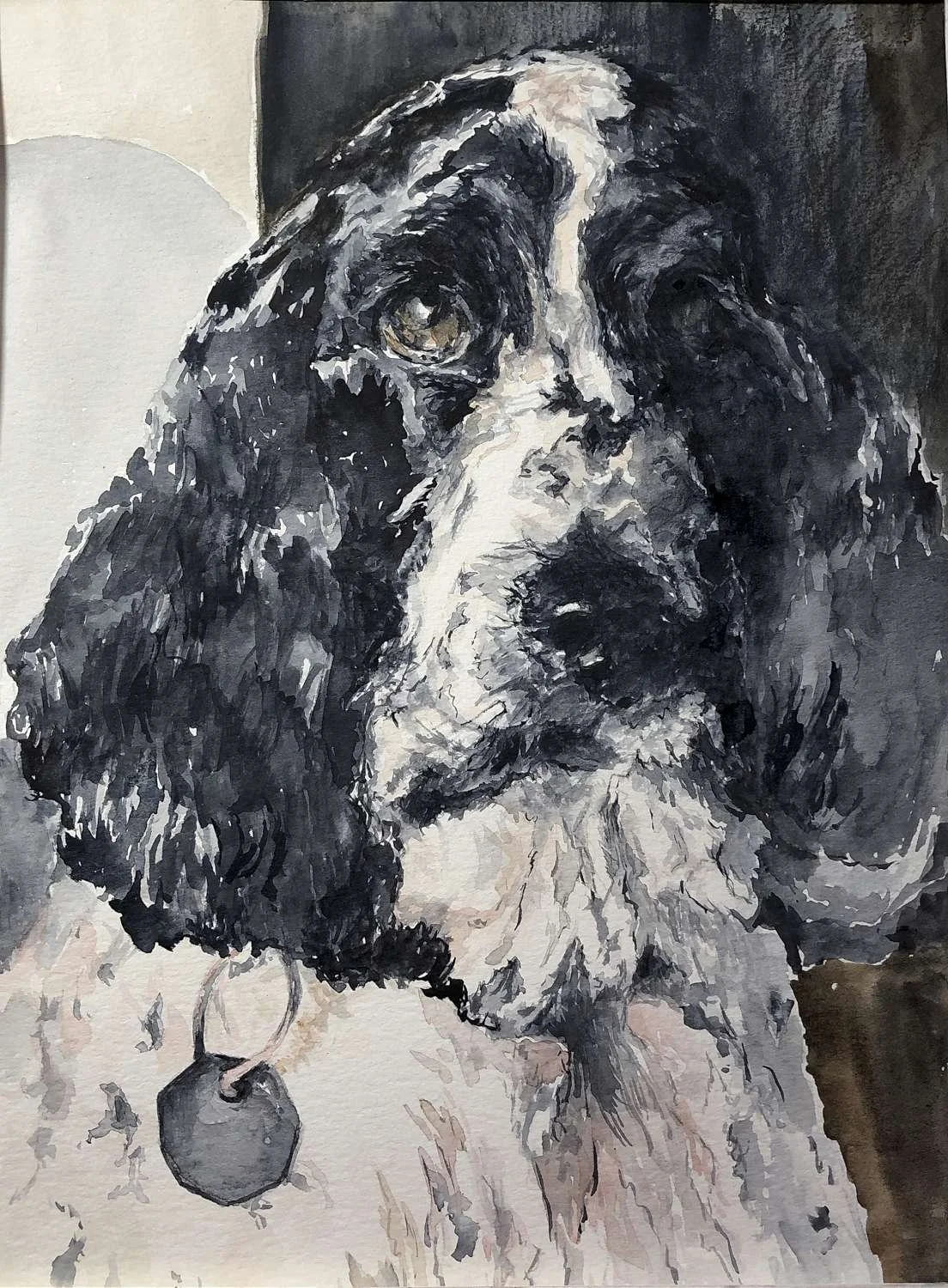 Whose a Good Boy 
Watercolour 12"x10"