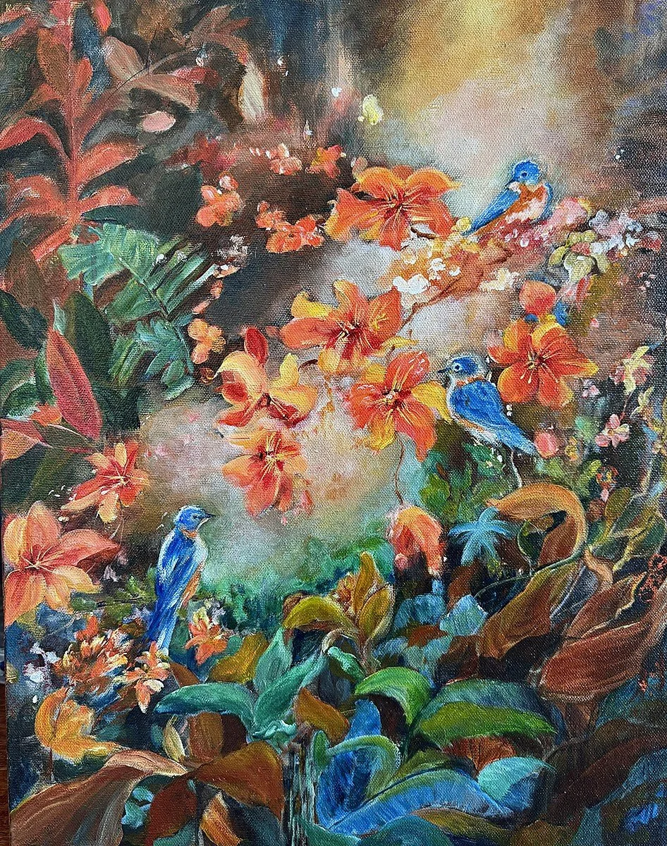  Meeting Again  
Acrylic on Canvas 16"x20"