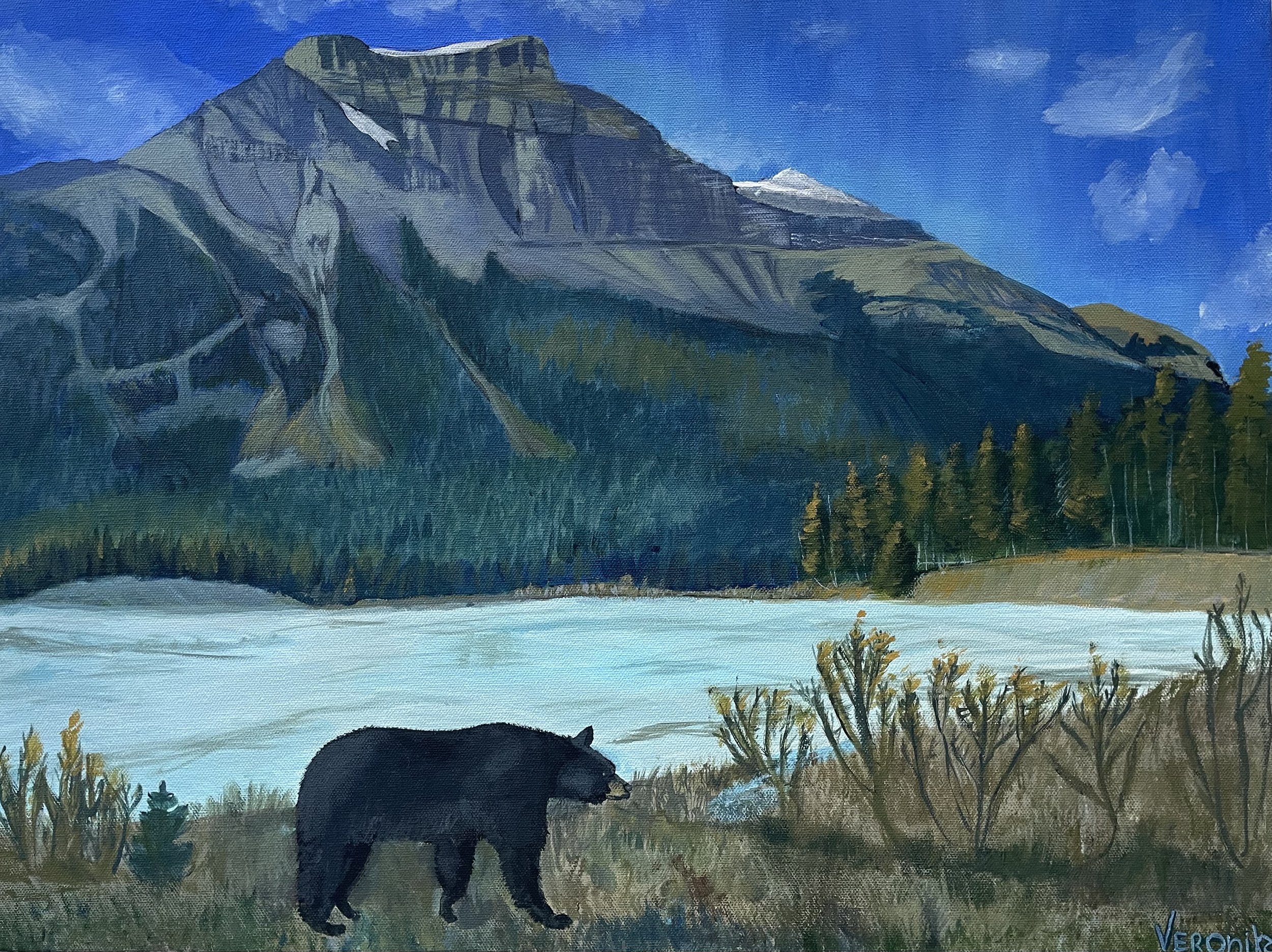  Bear in the Mountains  
Acrylic on Canvas 18"X24"