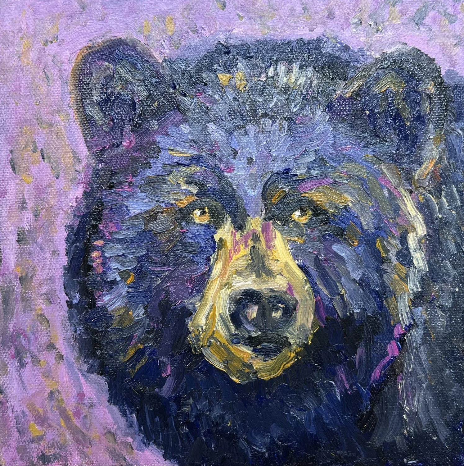  Mama Bear  
Oil on deep edge canvas 8"x8"