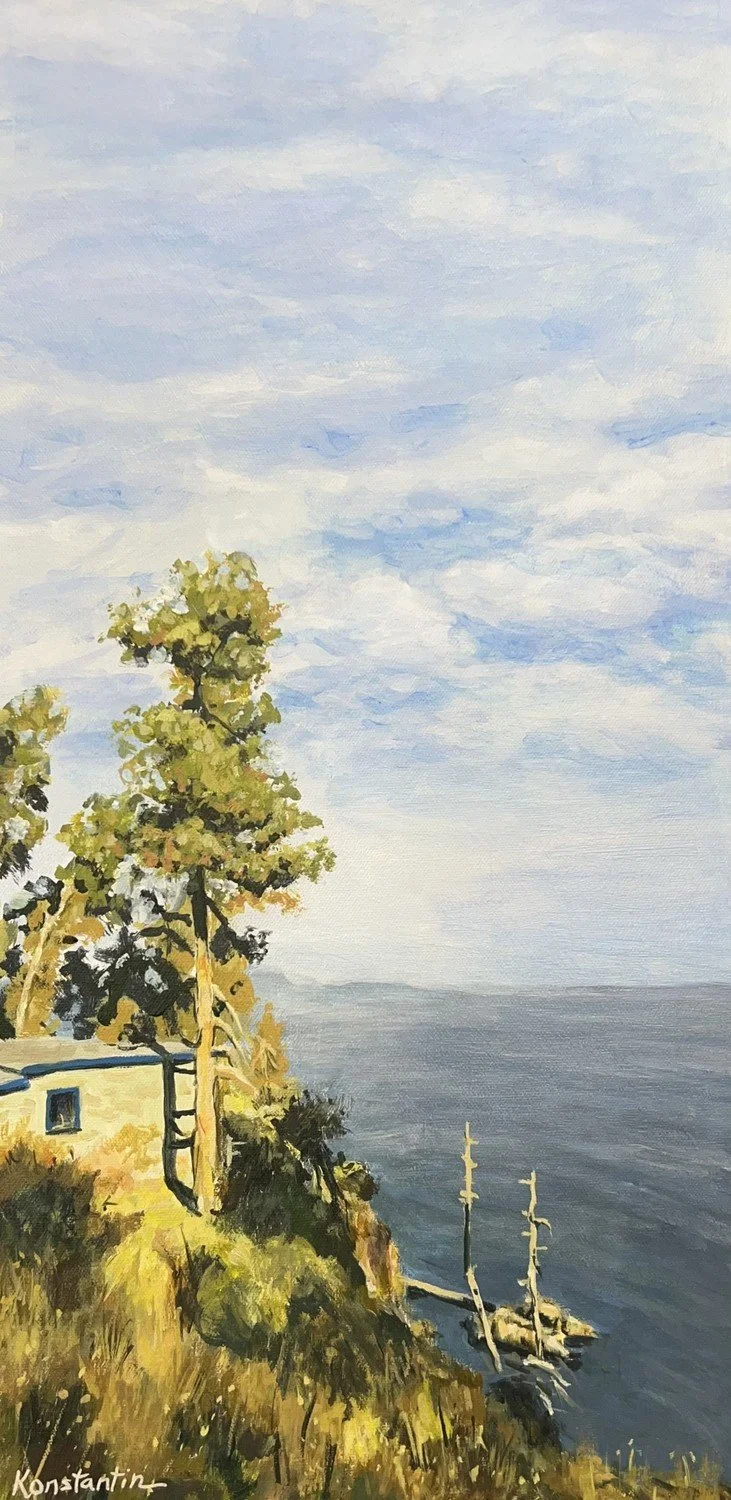  Overlooking Juan de Fuca Strait  
Acrylics 24"x12"