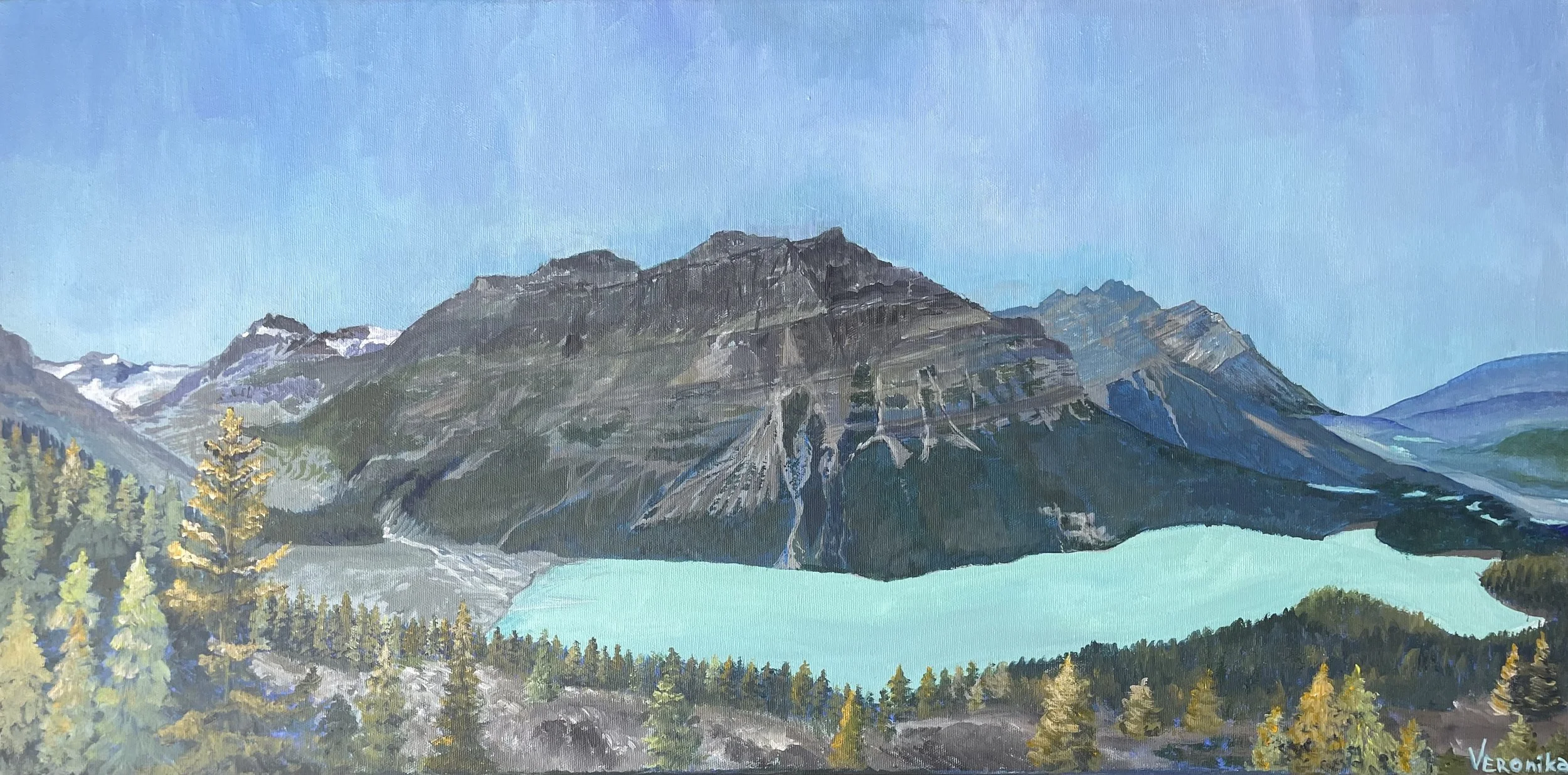  Peyto Lake  
Acrylic on Canvas 15"X30"