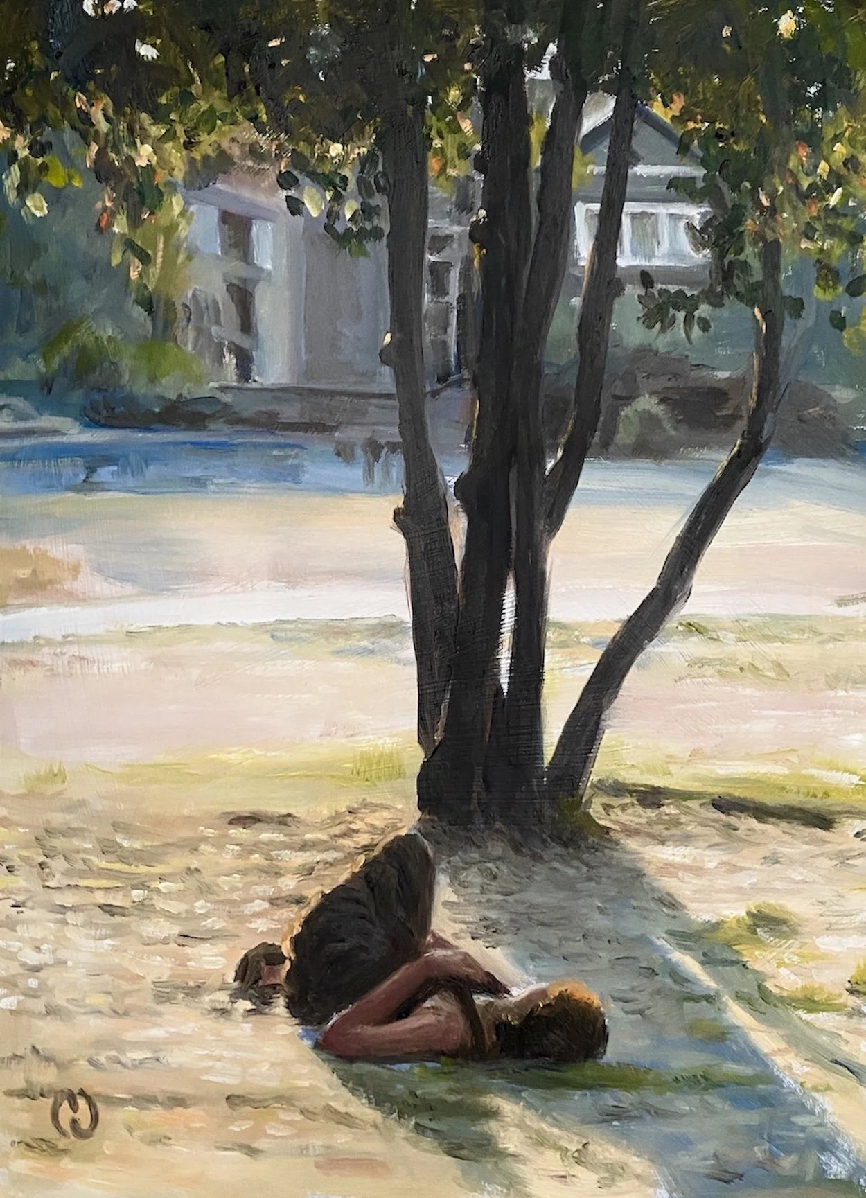  Girl Napping Oil on Cardstock 9"x12" 