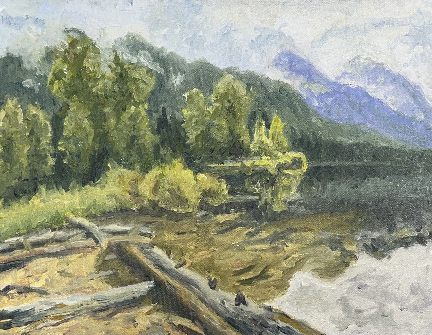  Joffre Lake  
Oil on deep edge canvas 11"14"