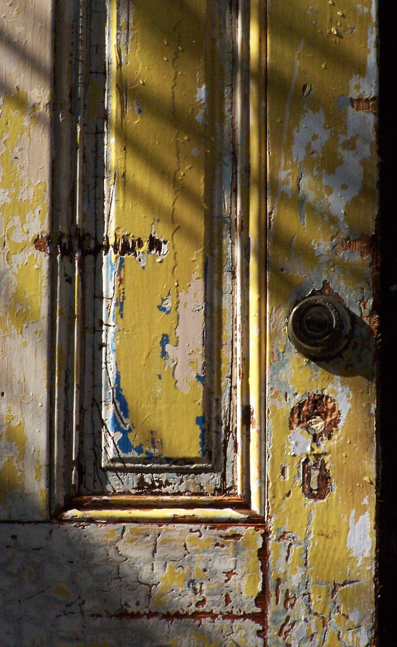Peeling painted door