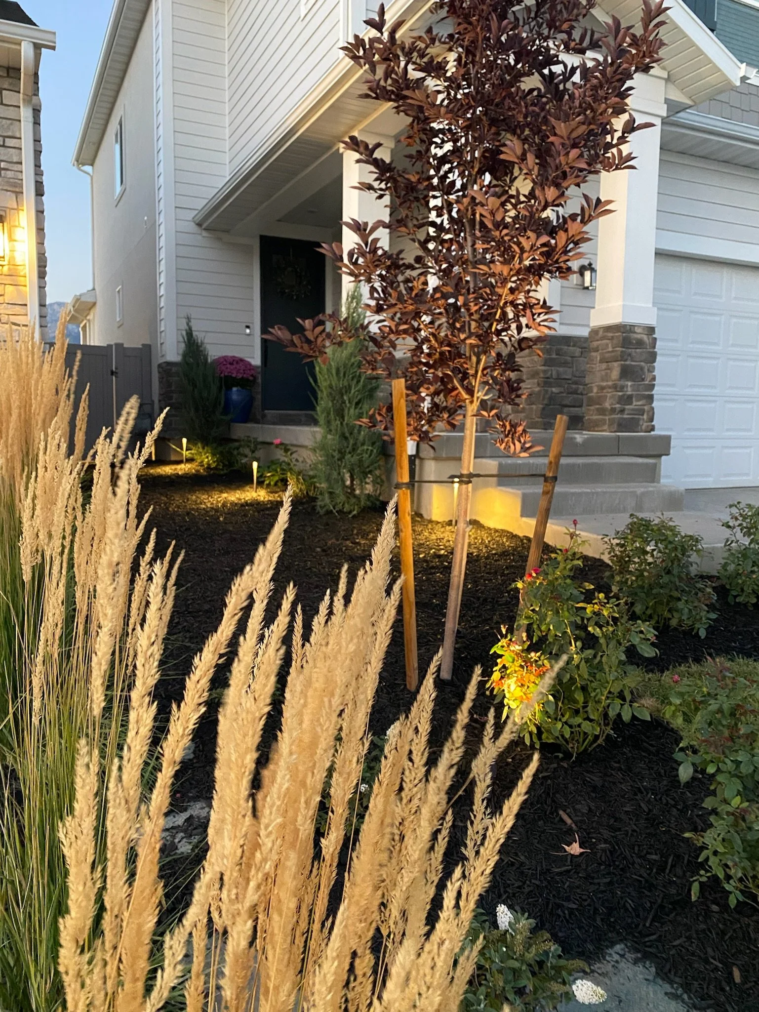Low maintenance front entry landscaping by Kodiak Landscape® in Cottonwood Heights, UT.