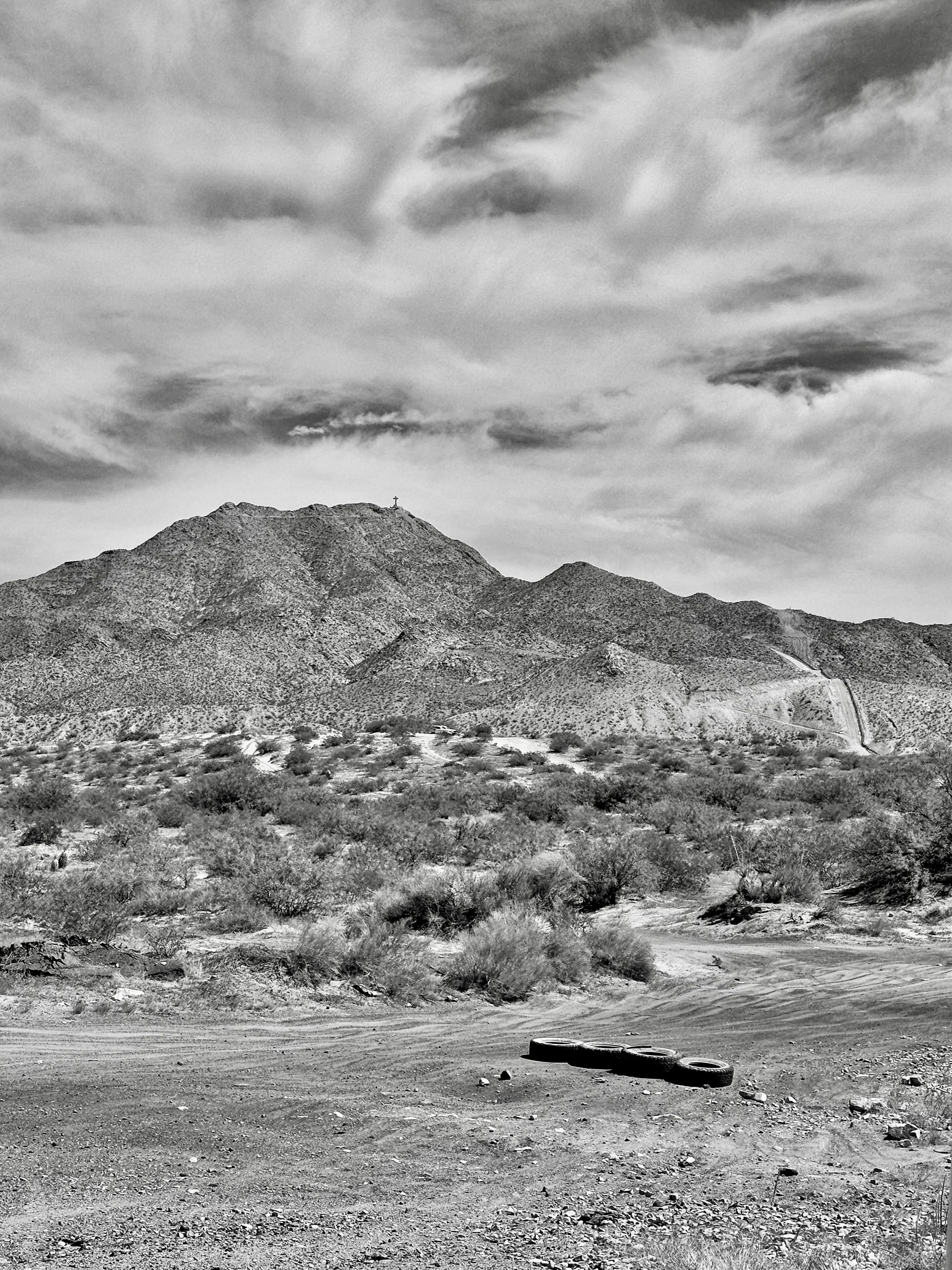 Pulling the Drag at the Base of Mount Cristo Rey_Anapra, NM 2025.jpeg