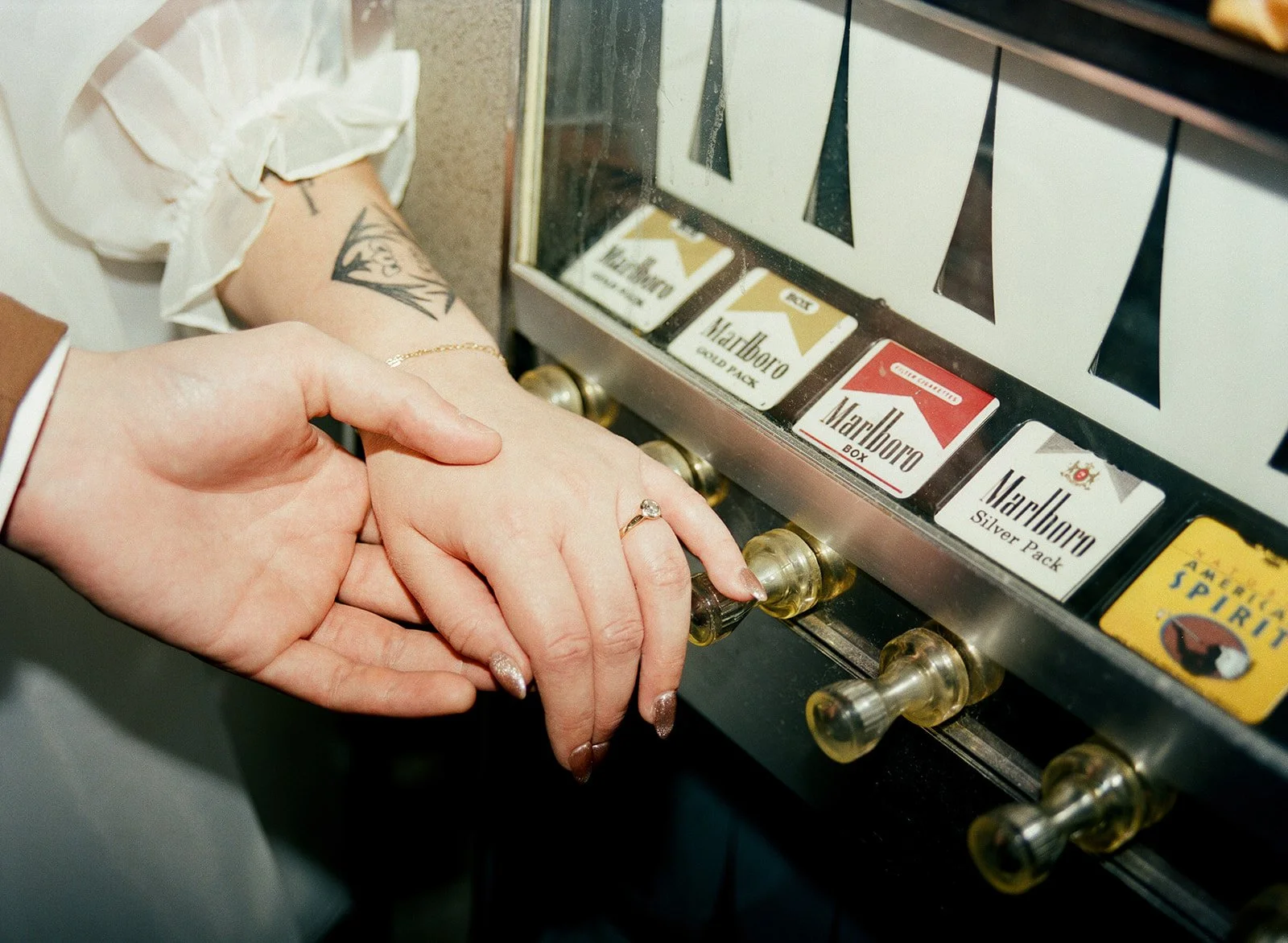 Vintage Engagement Photos at Mean Jeen's in Chattanooga, Tennessee