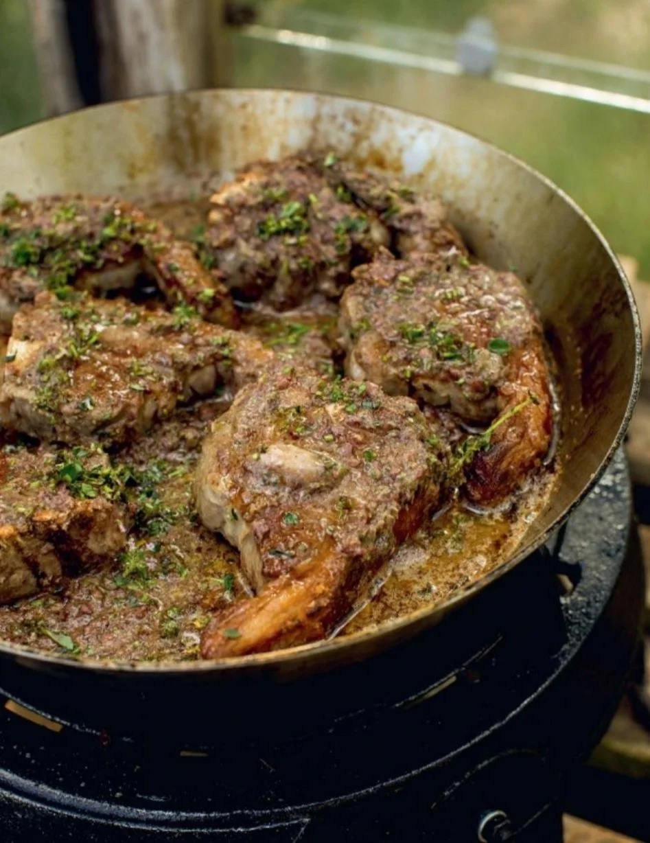 Tapenade butter with grilled lamb chops, fennel and potatoes — JULIUS