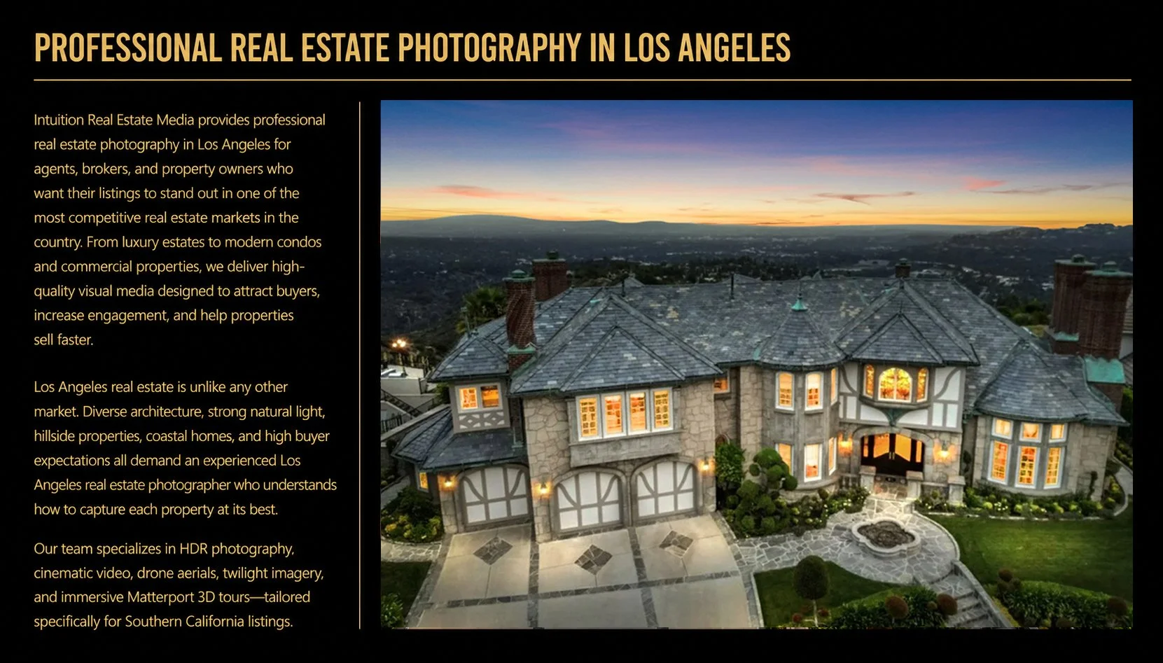 Mansion Twilight Real Estate Photography Los Angeles