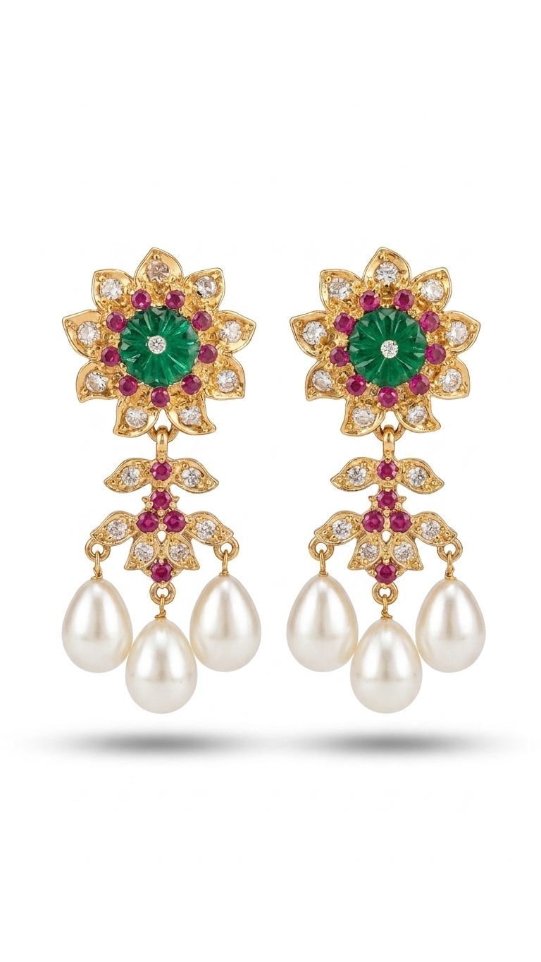 Floral Pearl Earrings