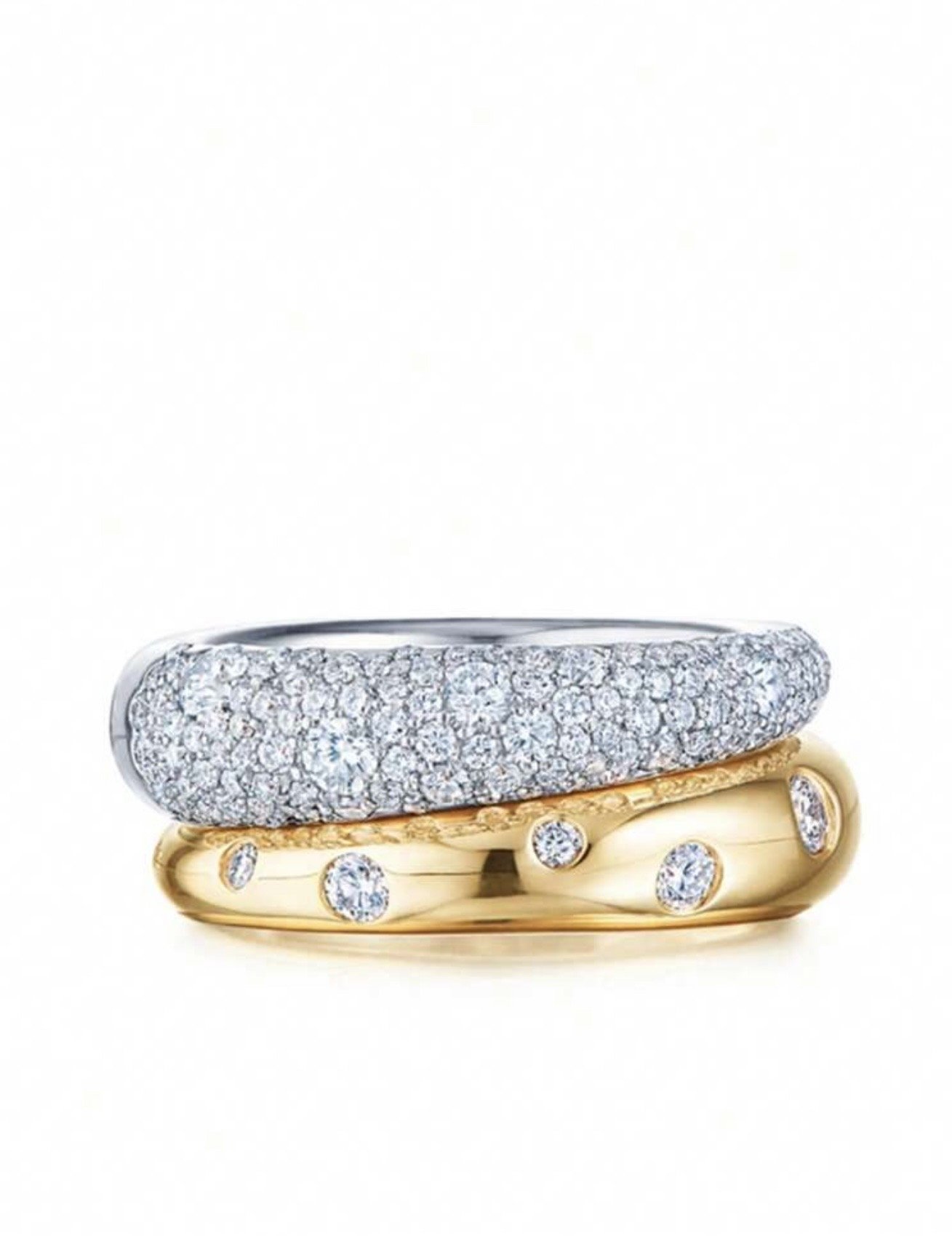 Exquisite Dual-Tone Stackable Ring Set