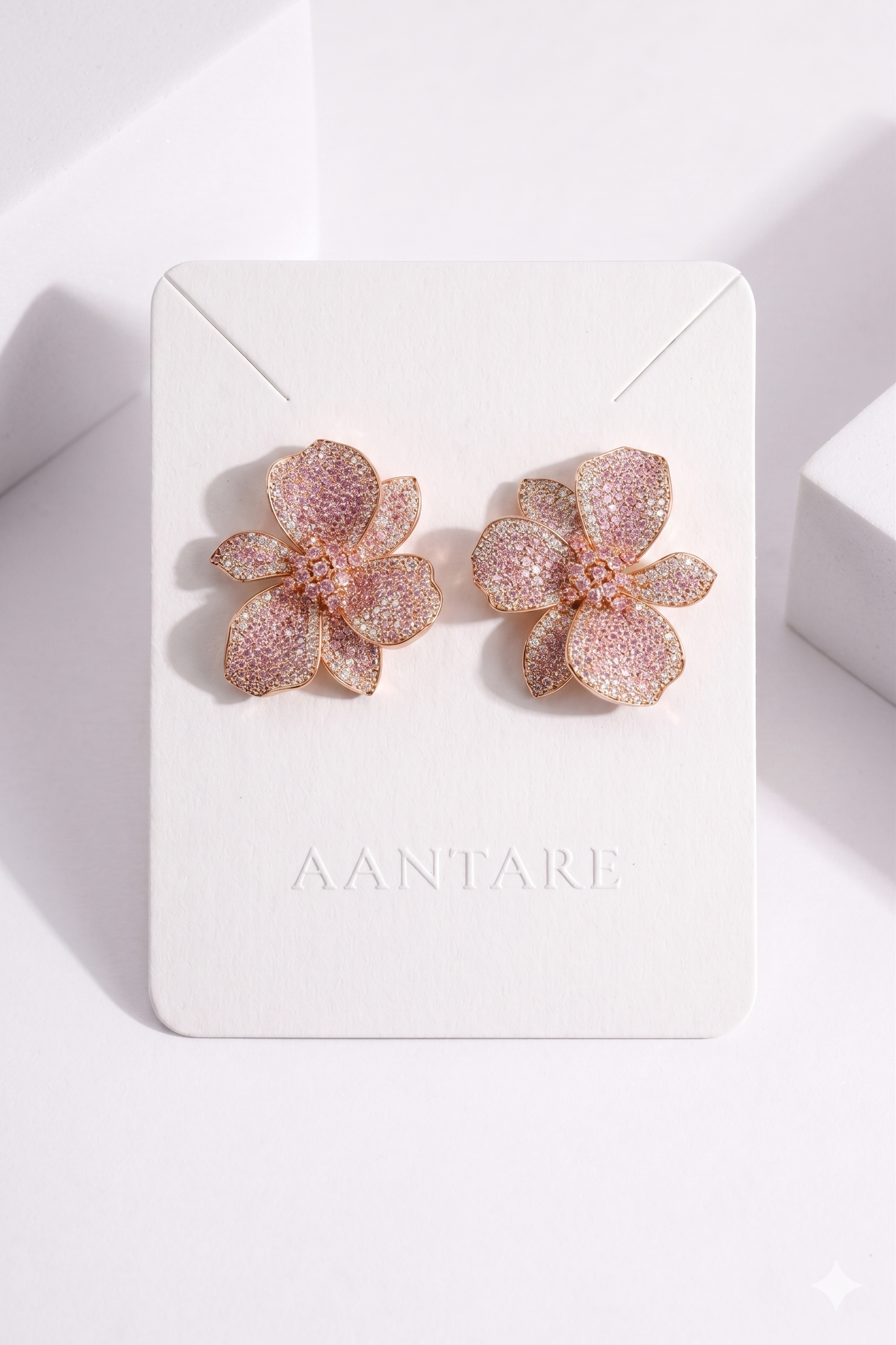 Floral Earrings Rose Gold