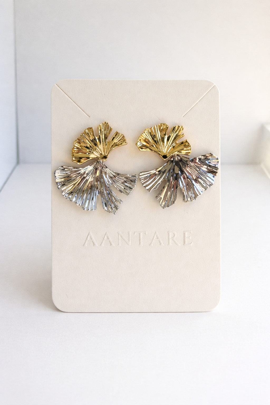Two-Tone Fan Earrings