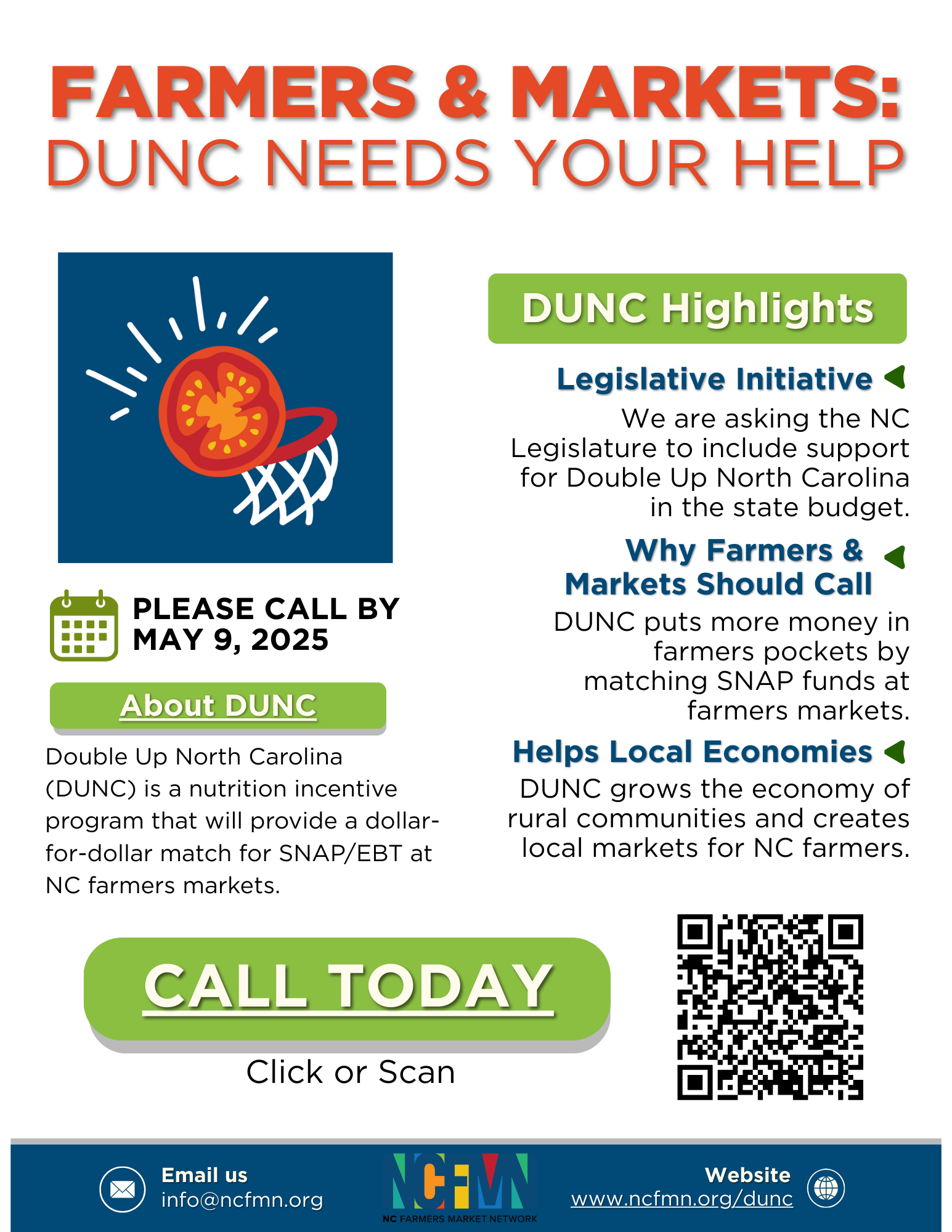 DUNC needs your help! — NCFMN