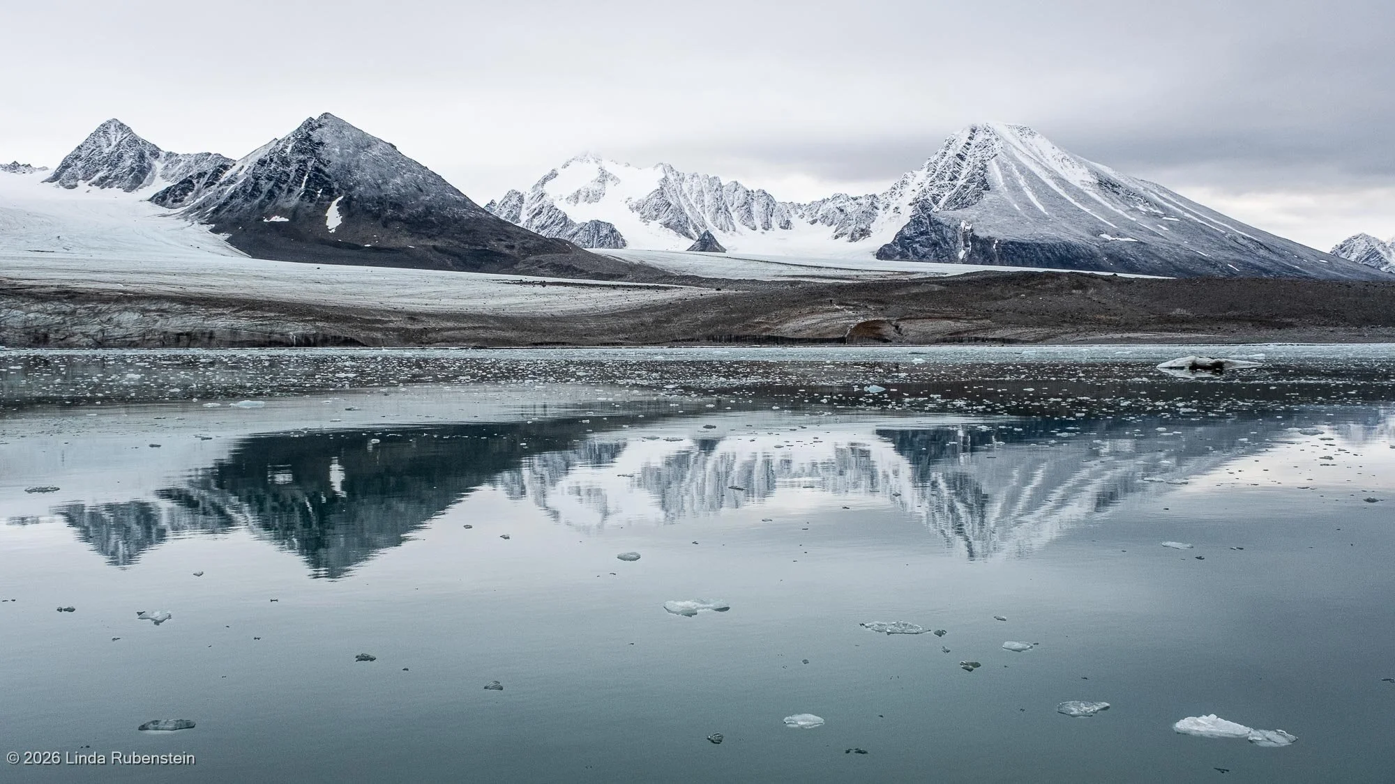 Svalbard, arctic, mountains, reflections, glacier, ice