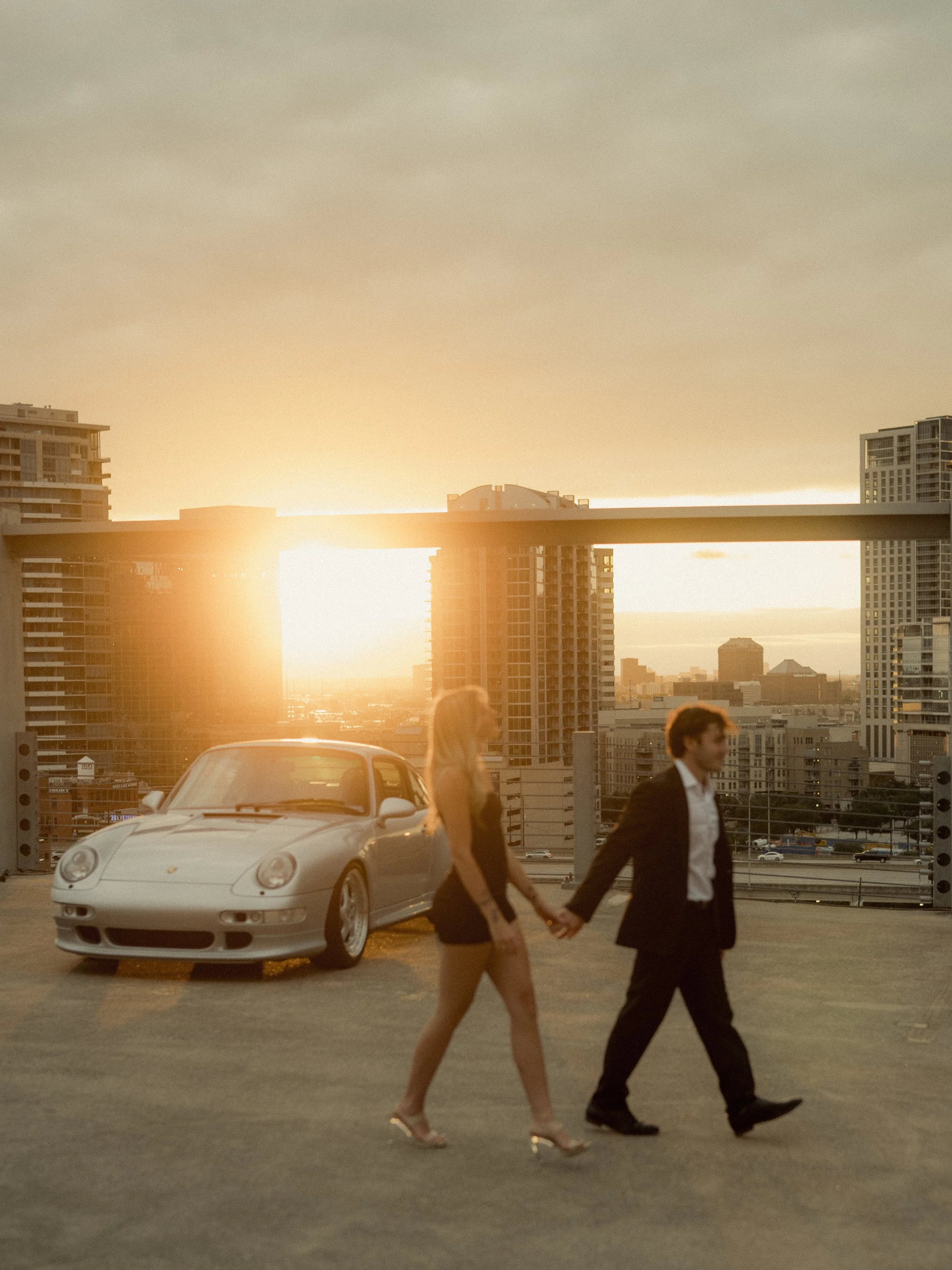 edgy-engagement-session-walking-golden-hour-porsche.jpg