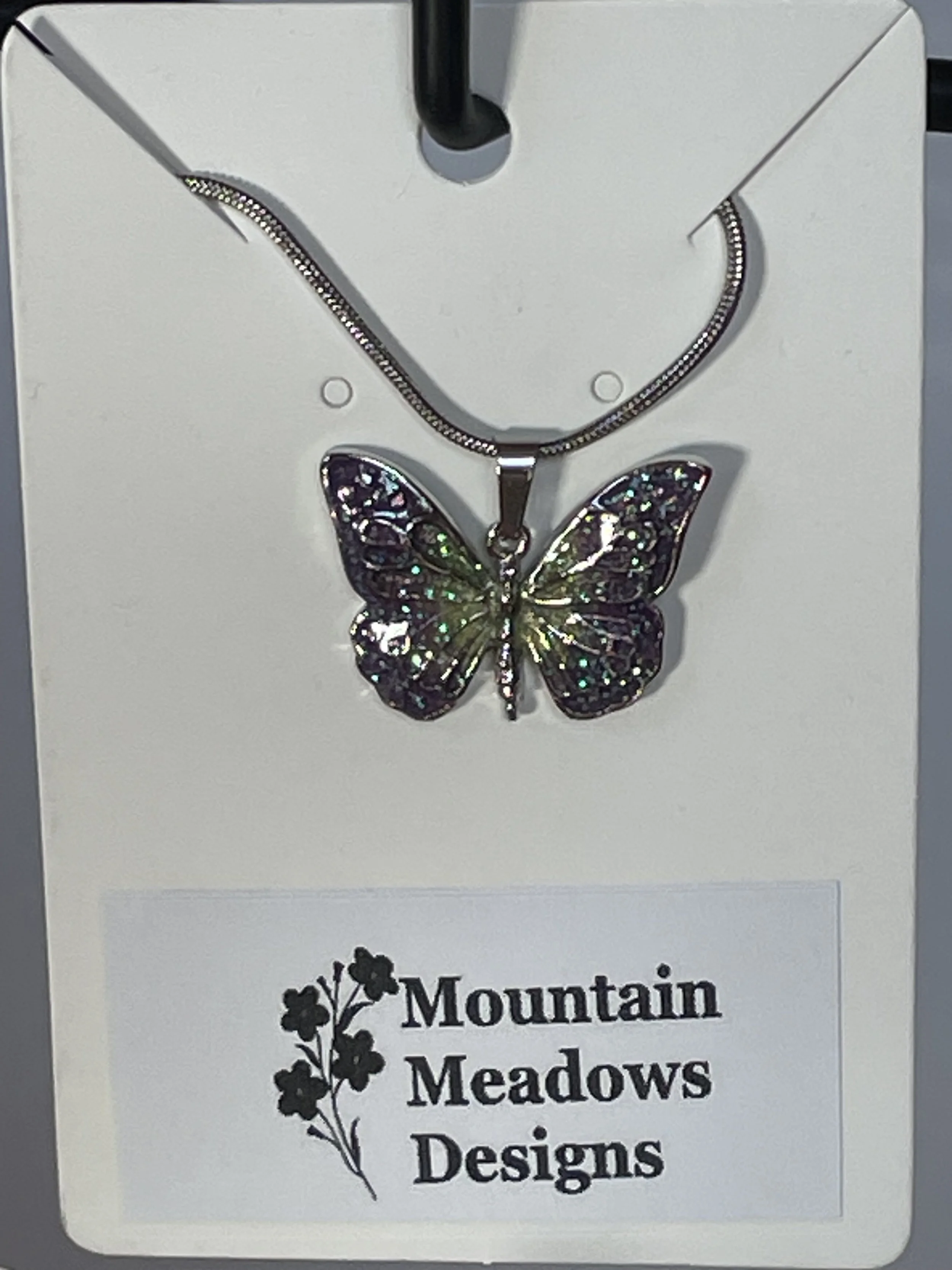 Glitter Butterfly Pendant