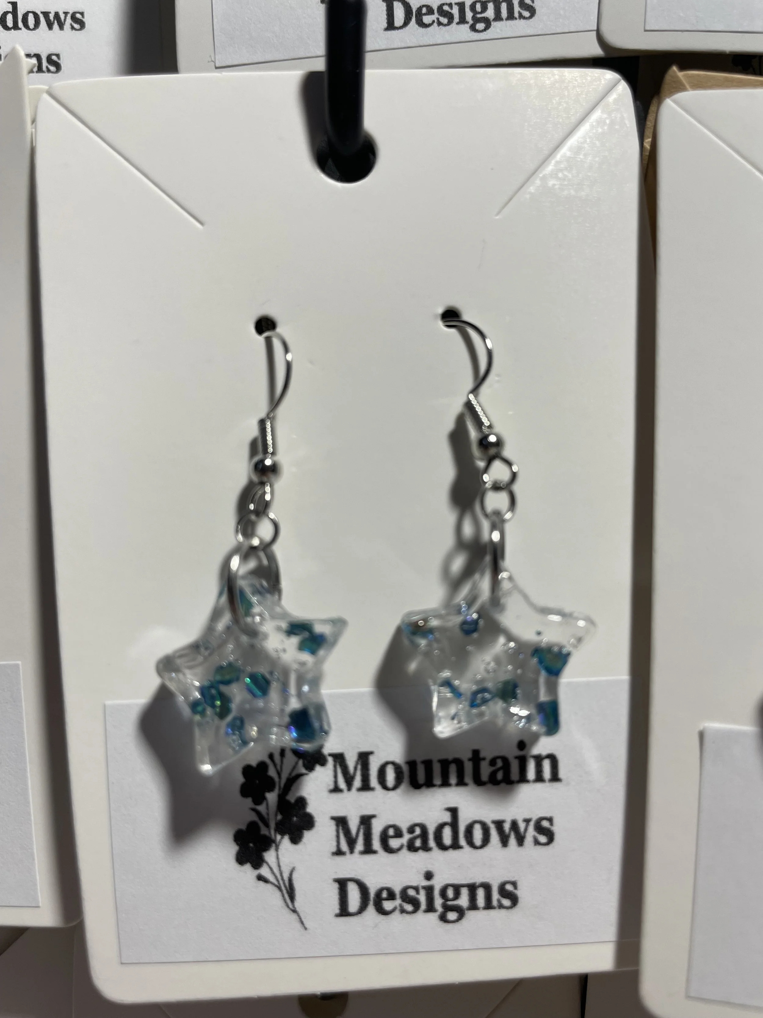 Teal:Purple Glitter Star Earrings.jpg