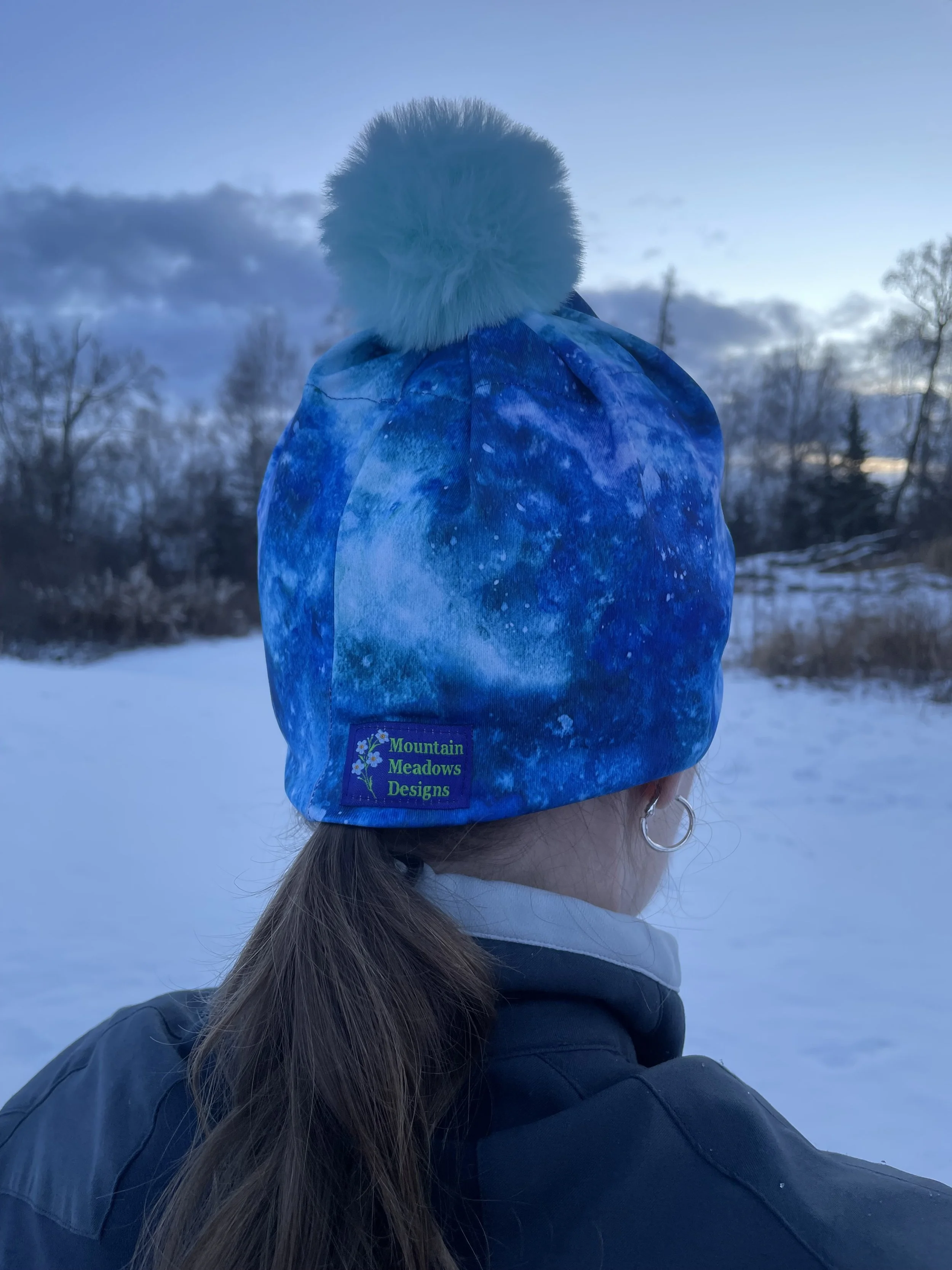 Blue Teal Space Spandex Hat