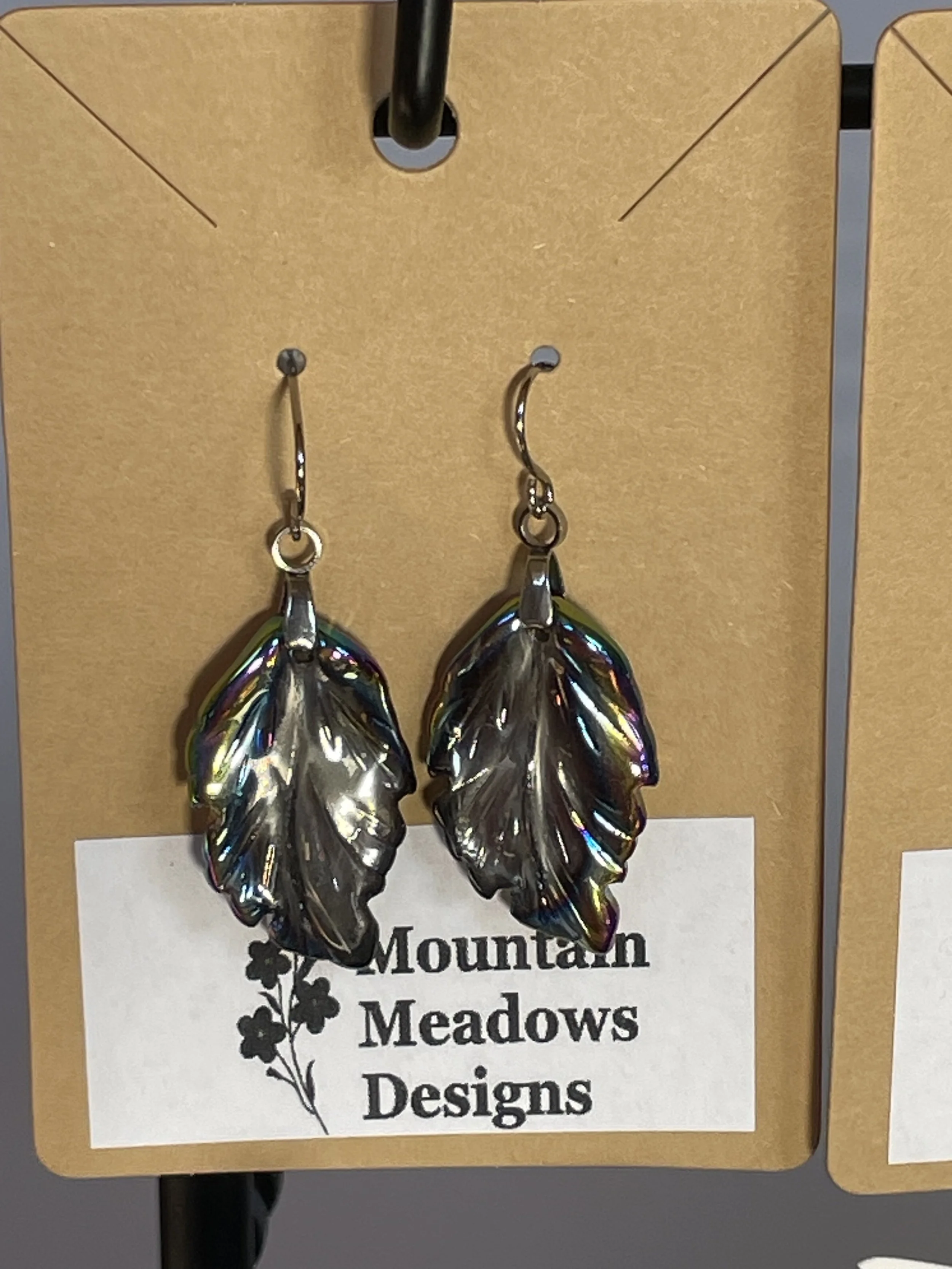 Glass Leaf Earrings Oil Slick.jpg