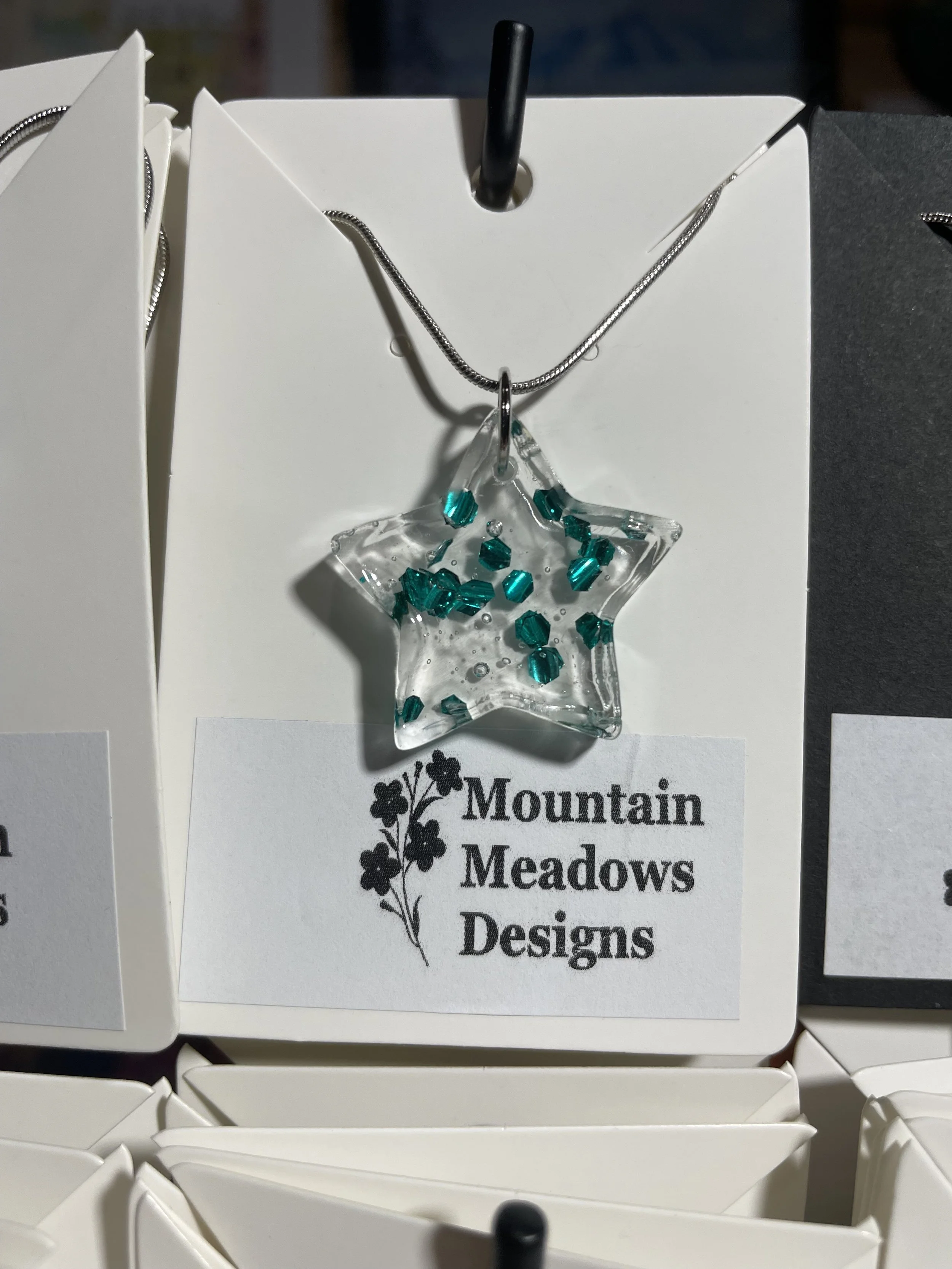 Dark Teal Glitter Star Pendant.jpg