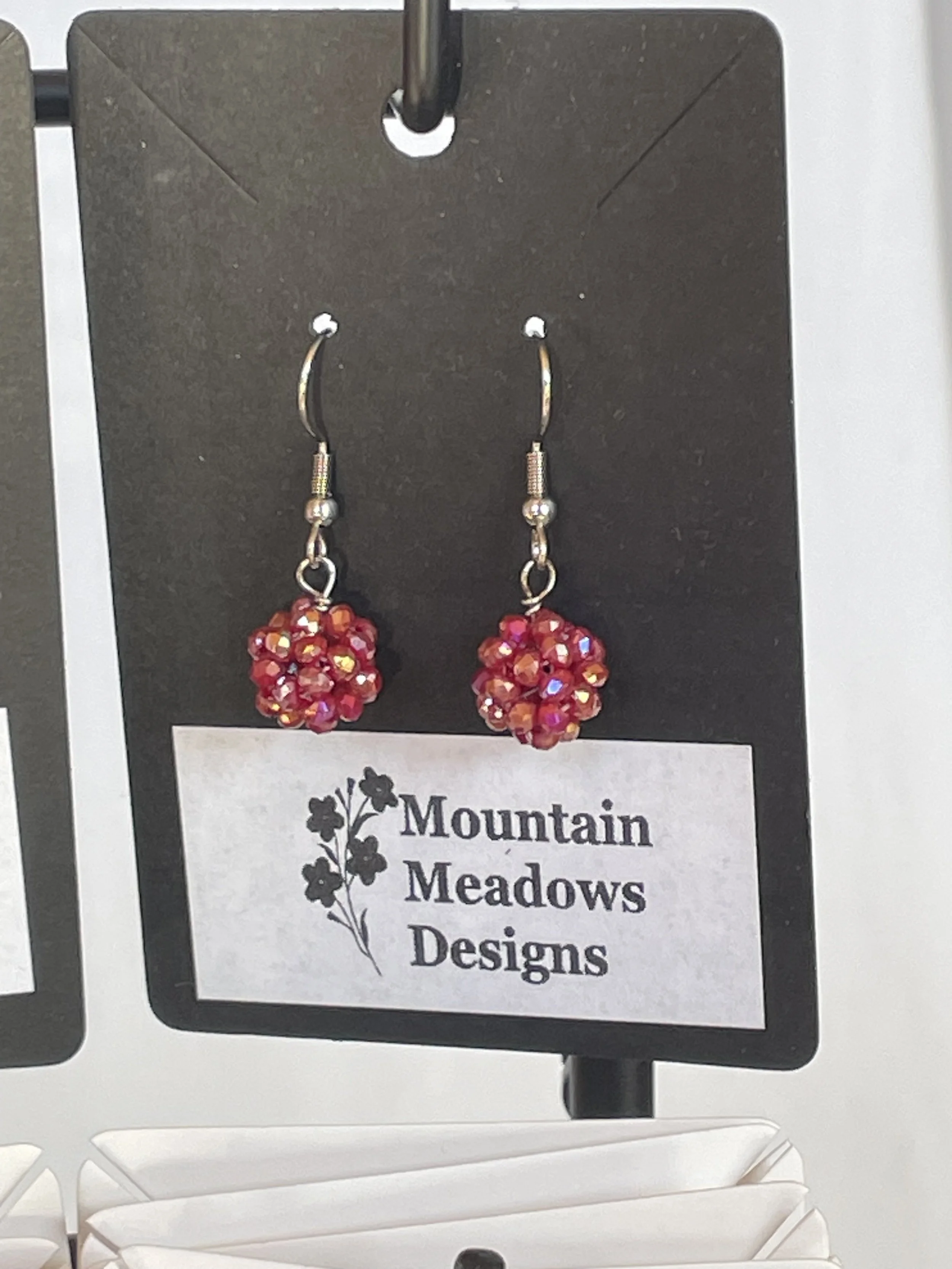 Beaded Sphere Earrings Red.jpg