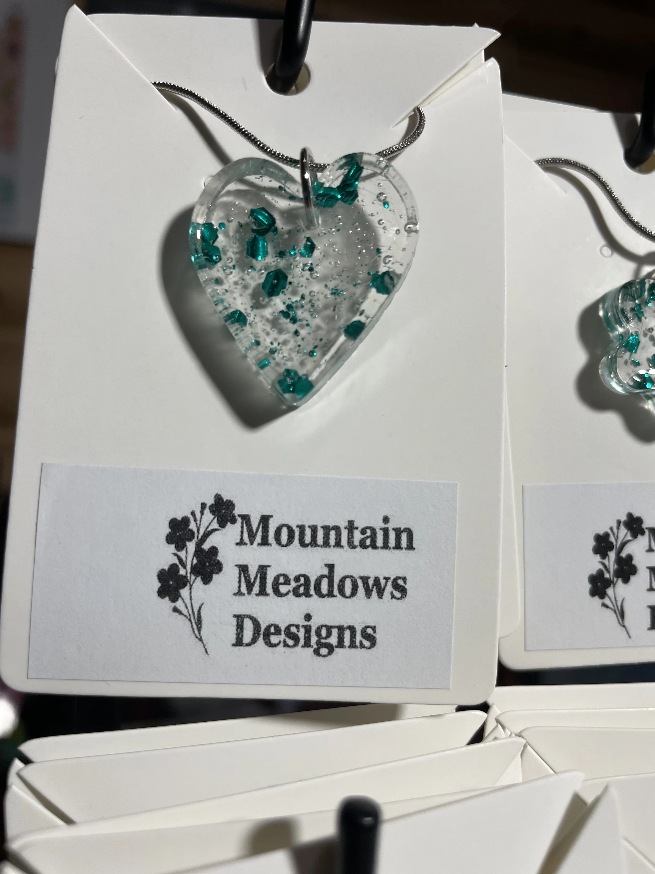 Dark Teal Glitter Heart Pendant.jpg