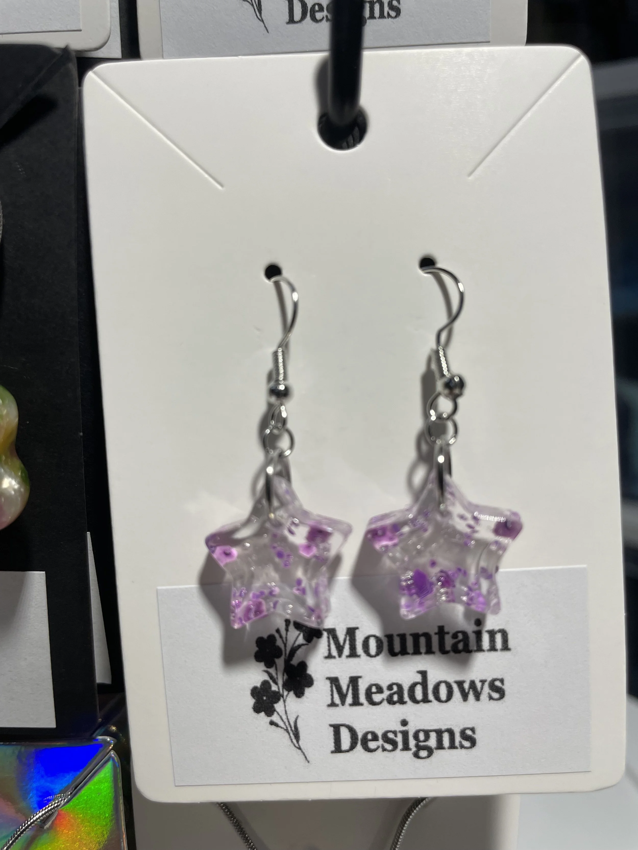 Purple Glitter Star Earrings (long).jpg