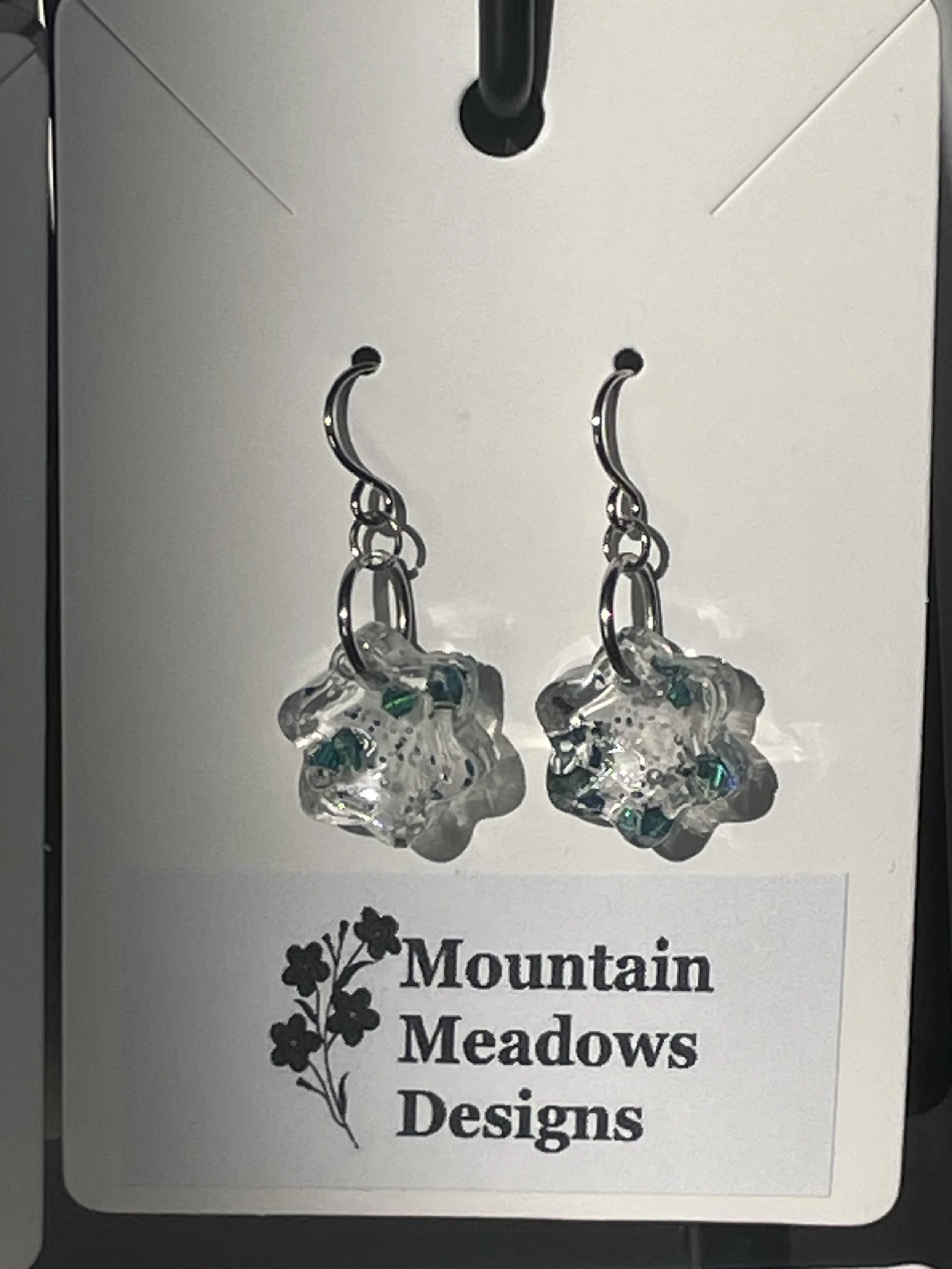 Teal:Purple Glitter Flower Earrings (long).jpg