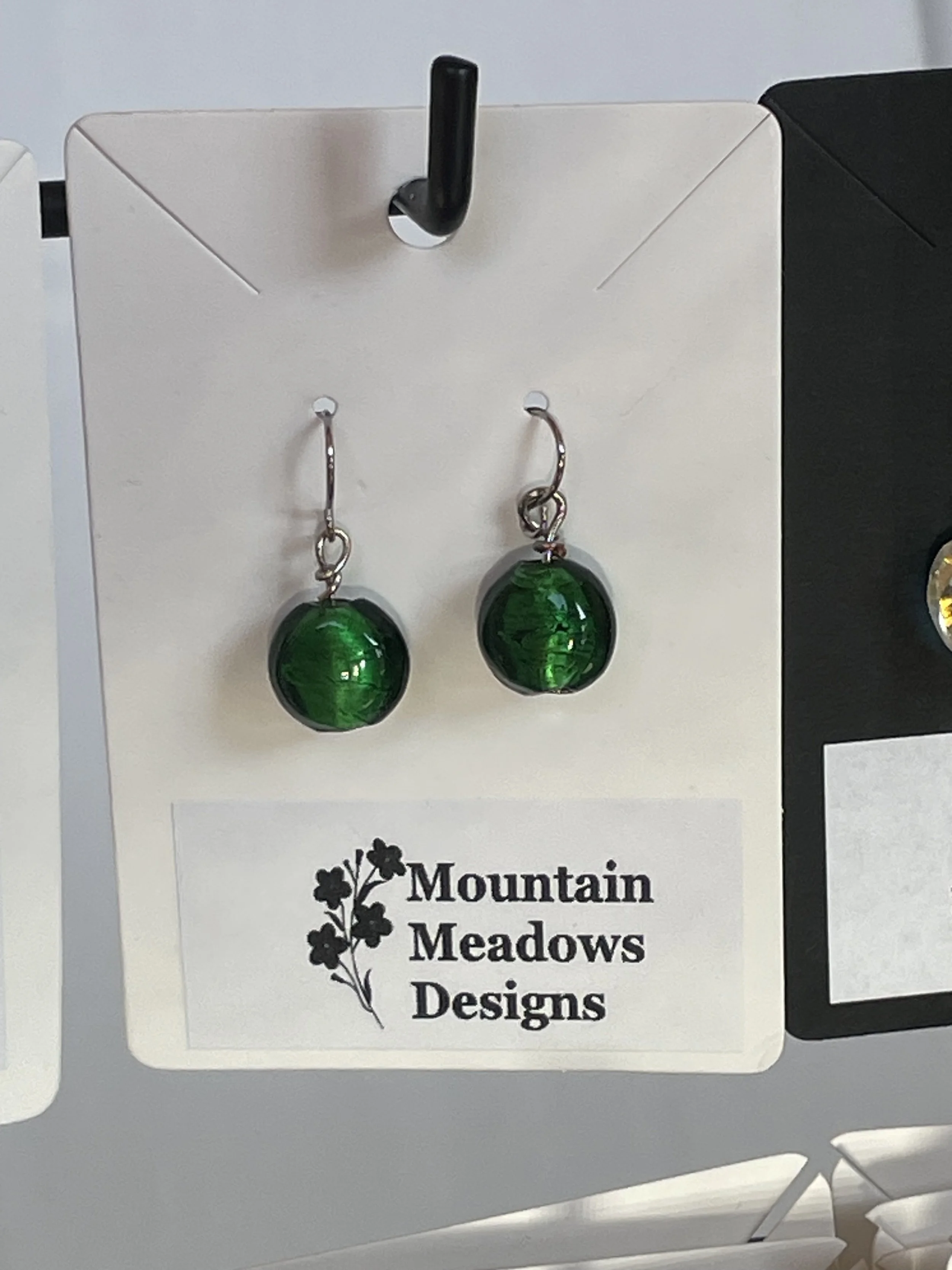 Flattened Round Earrings Small Green.jpg