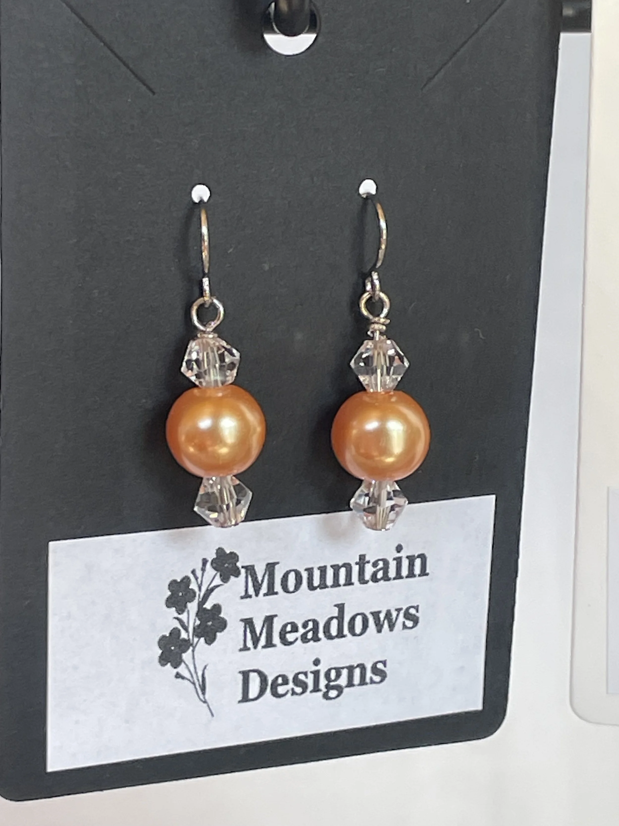 Apricot Pearl Earrings