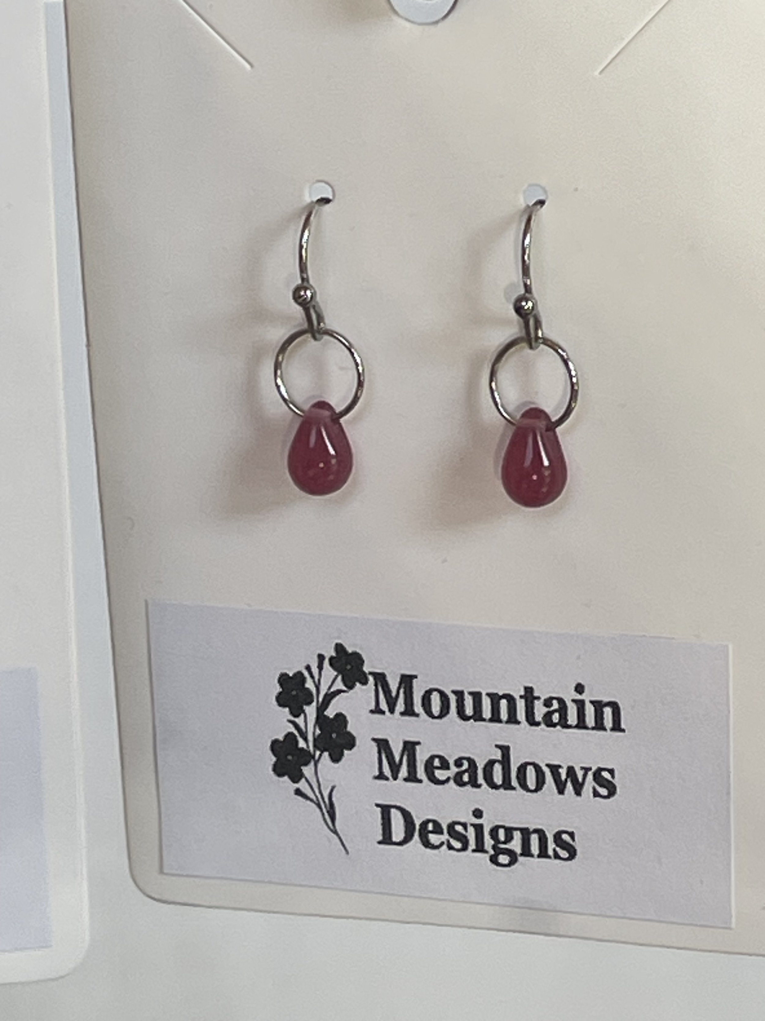Opaque Pink Raindrop Earrings (1 ring).jpg