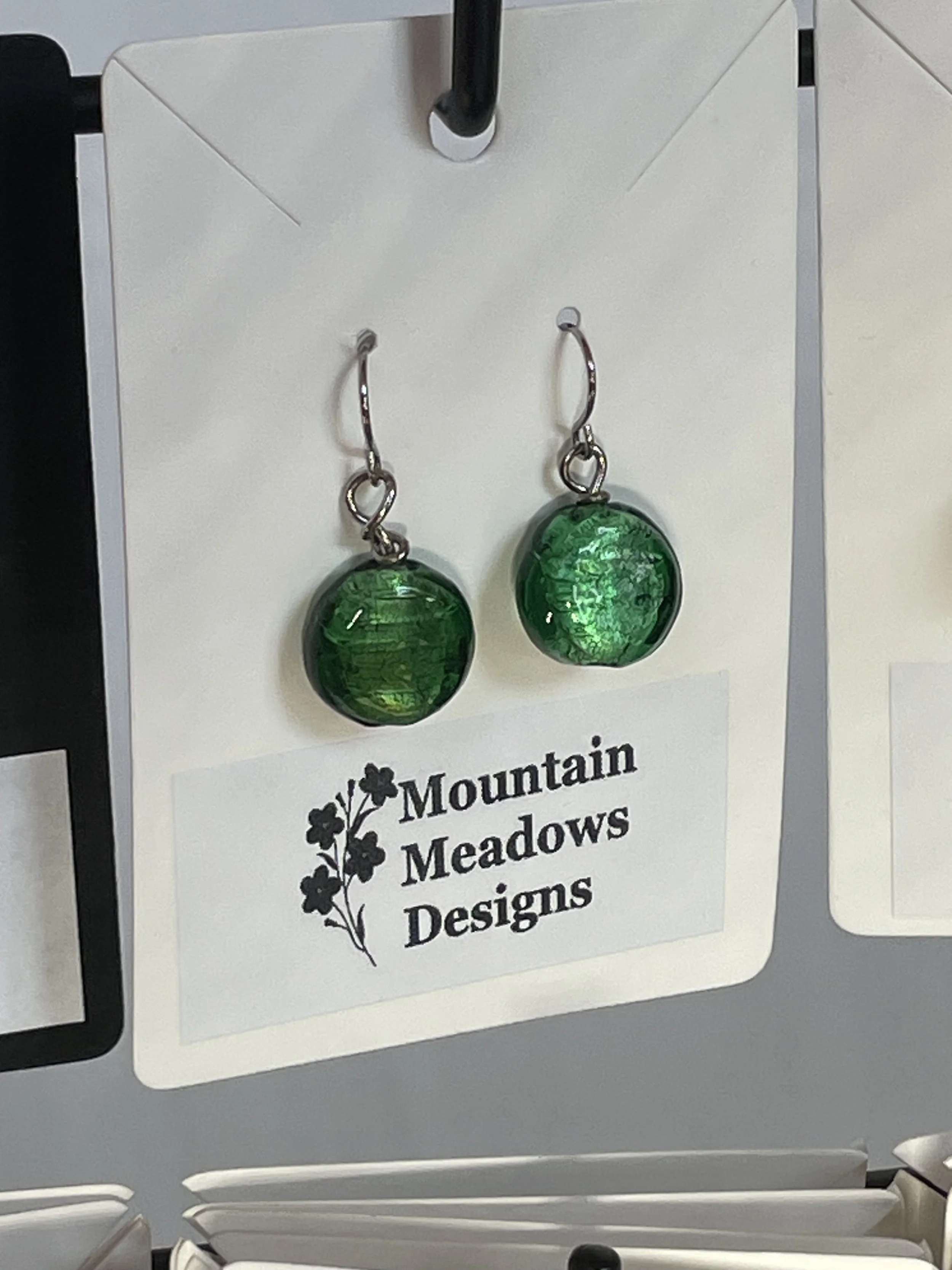 Flattened Round Earrings Large Green.jpg