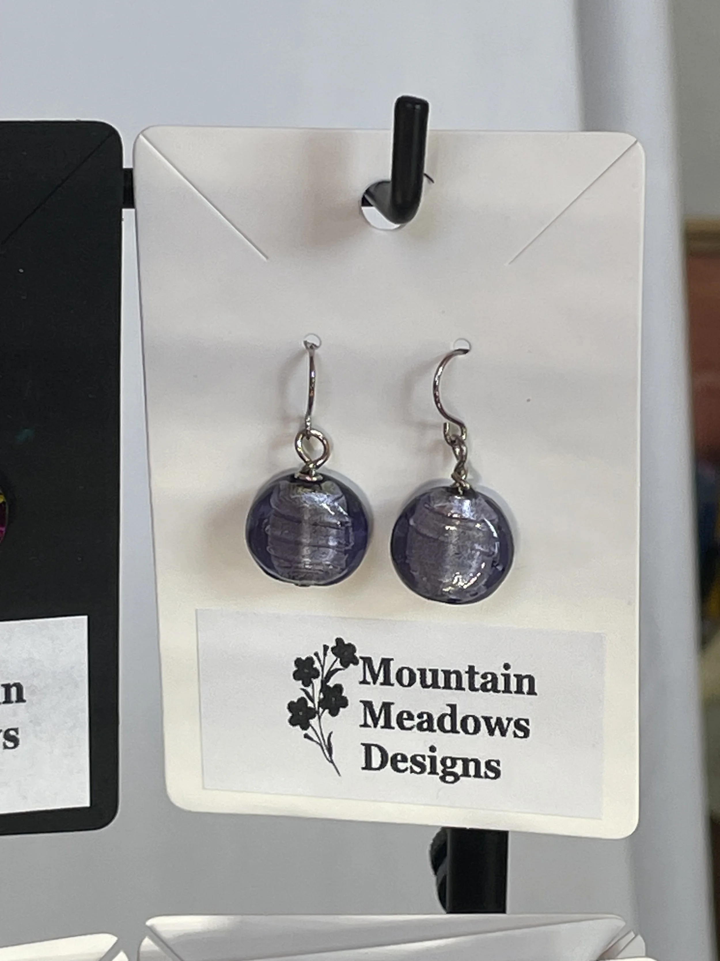 Flattened Glass Round Earrings (Large version 15mm)