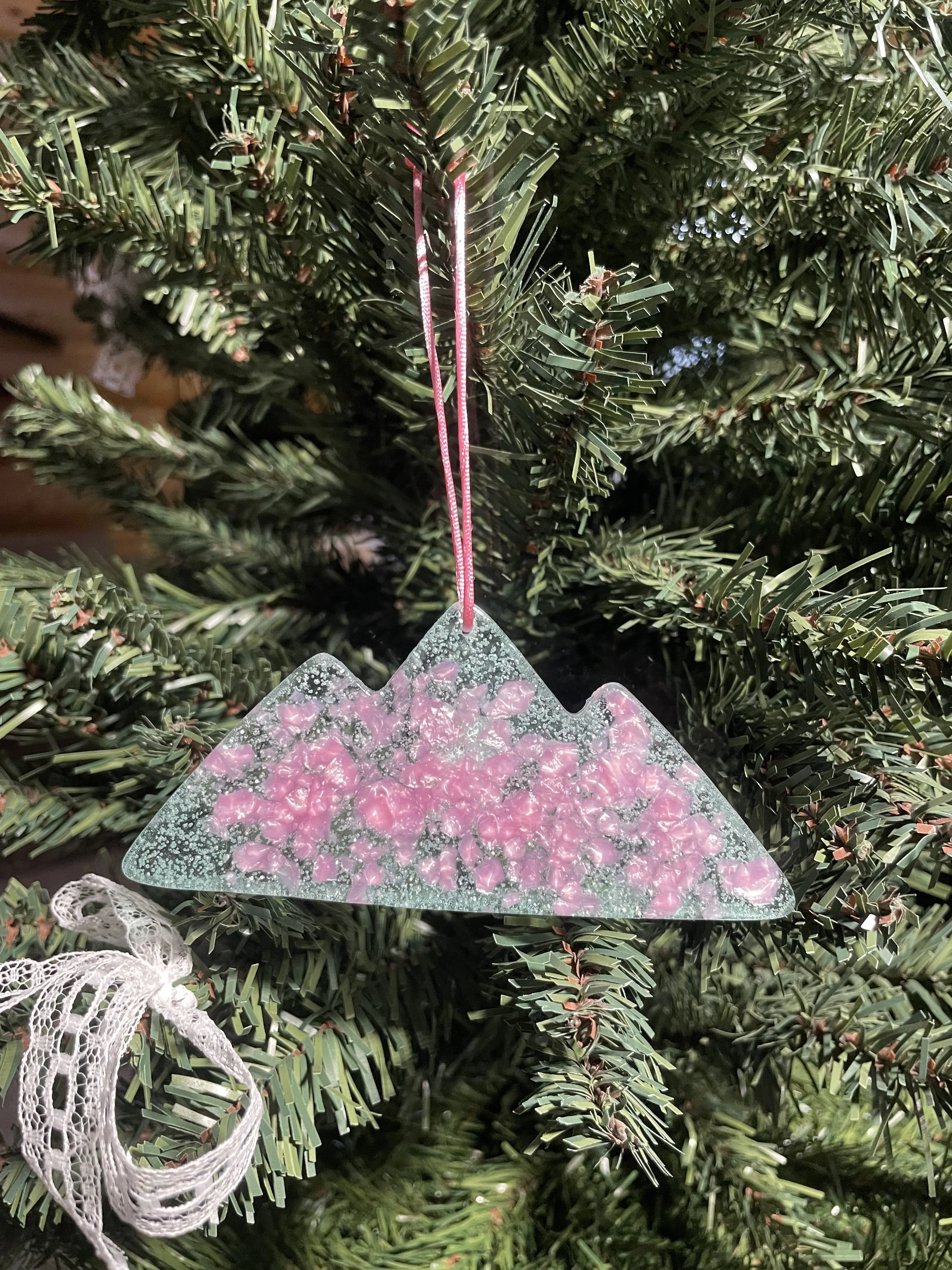 Aqua with Mauve Pearl Mountain Ornament.jpg