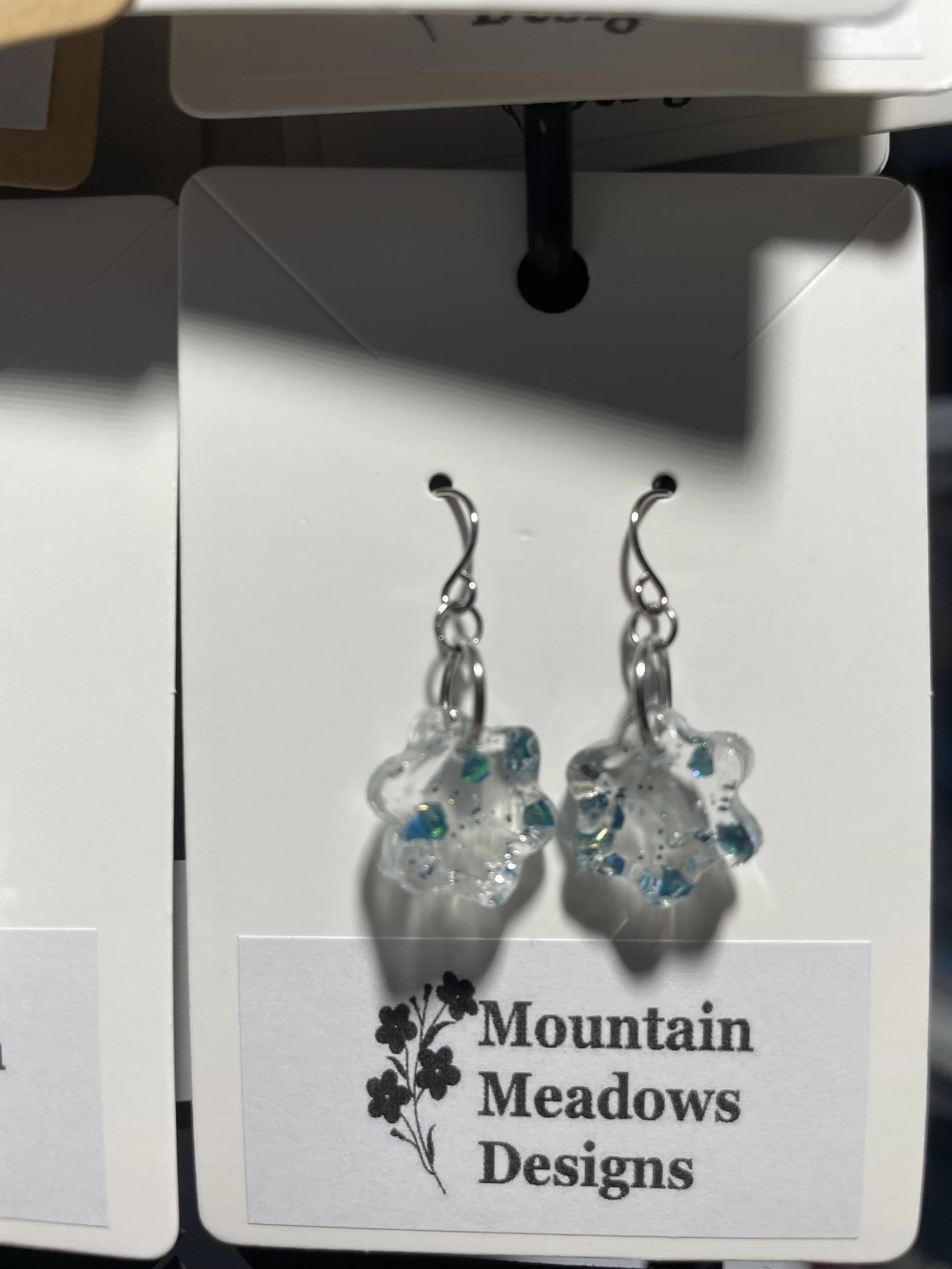 Teal:Purple Glitter Flower Earrings (short).jpg