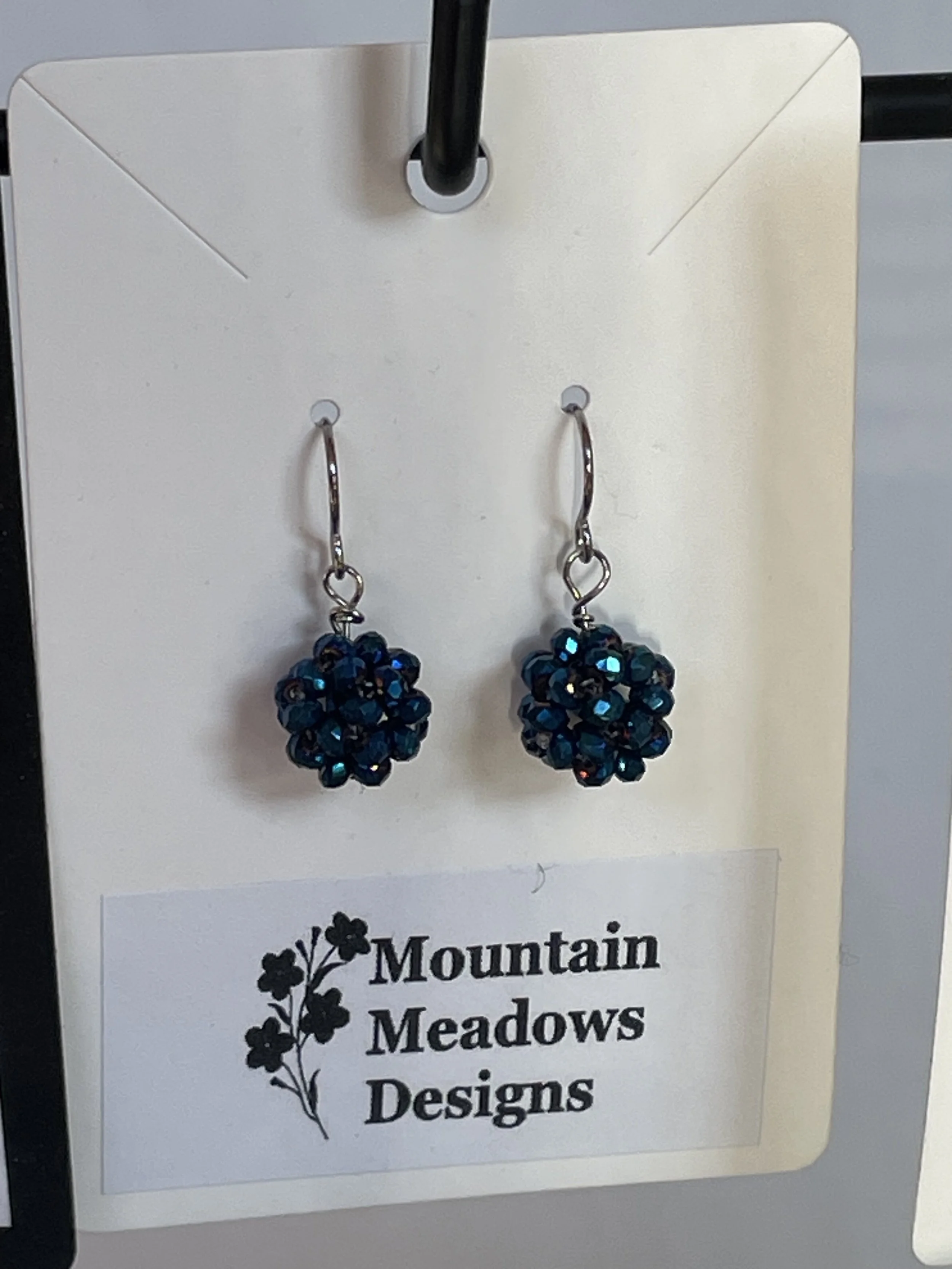 Beaded Sphere Earrings Dark Teal.jpg