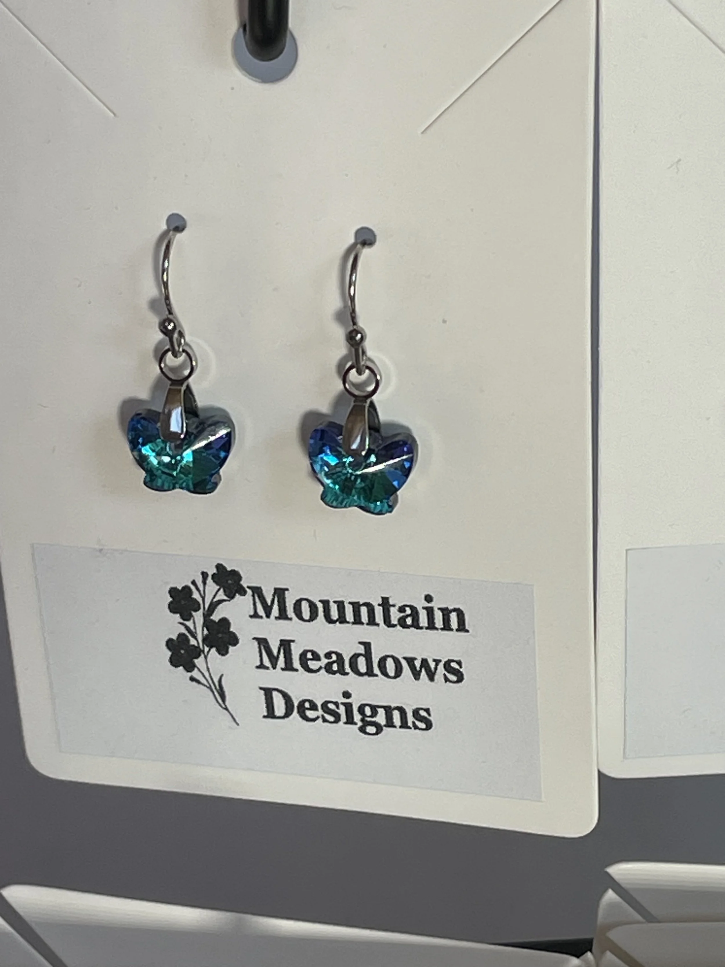 Glass Butterfly Earrings Teal.jpg